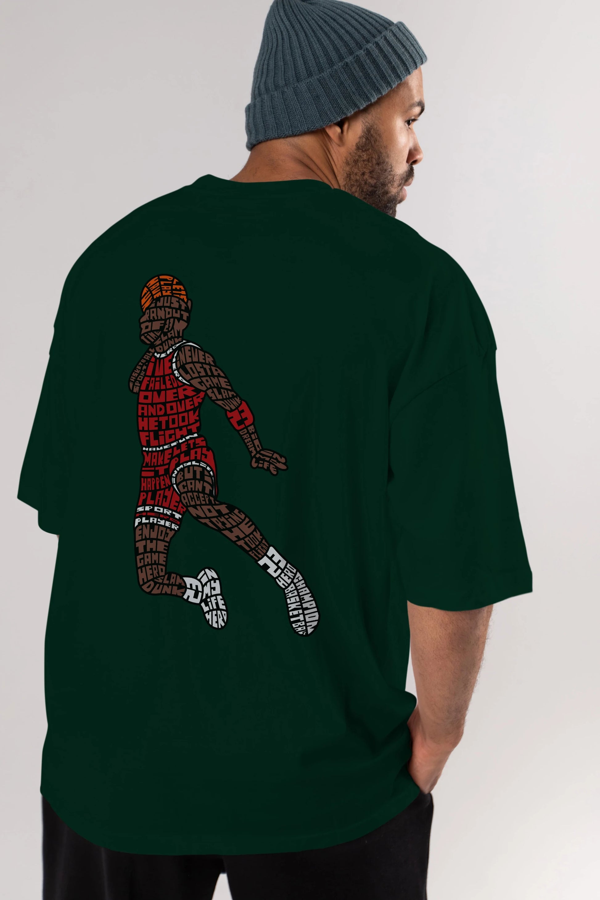 Slamdunk Arka Baskılı Oversize t-shirt %100 pamuk Erkek Kadın Unisex