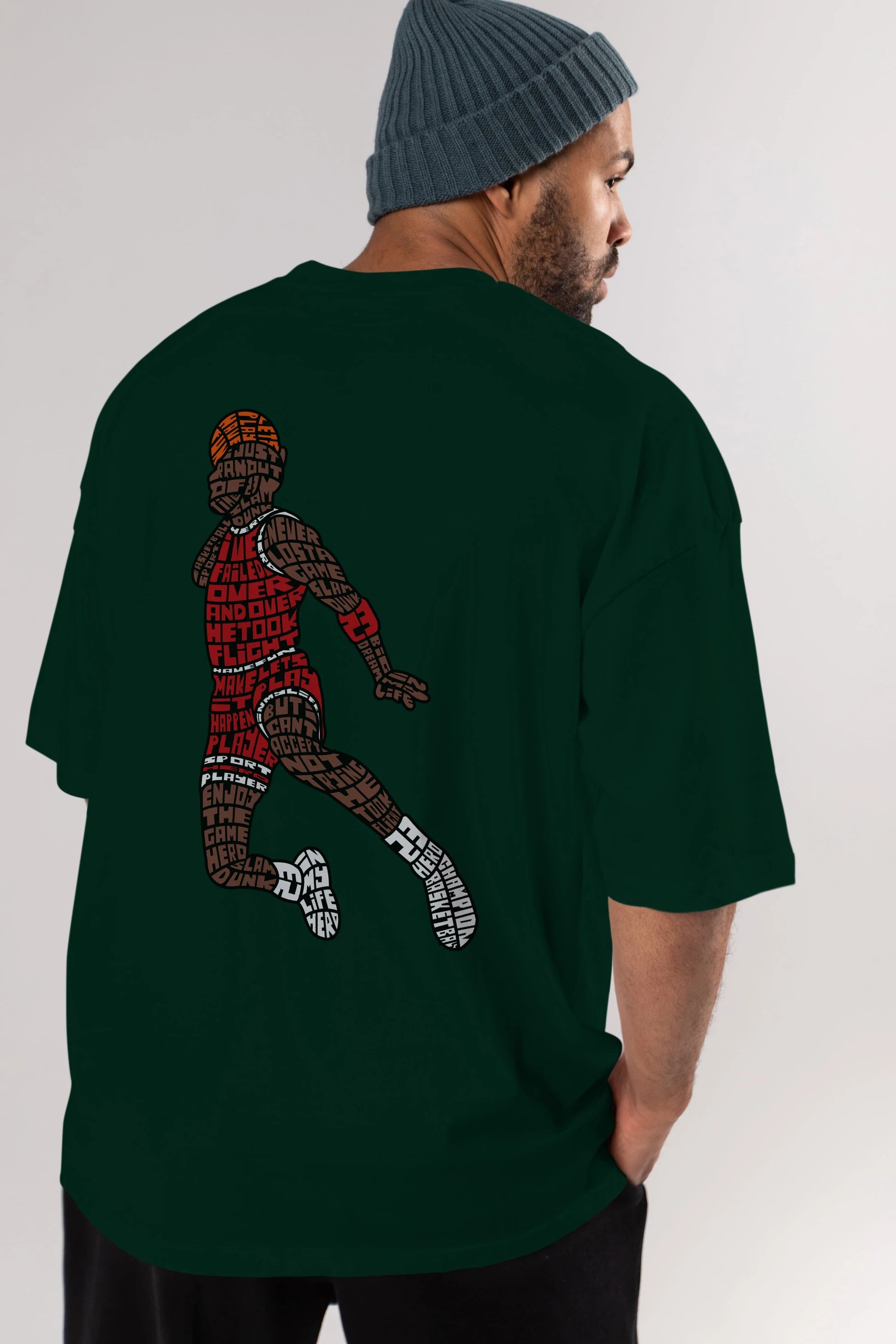 Slamdunk Arka Baskılı Oversize t-shirt %100 pamuk Erkek Kadın Unisex
