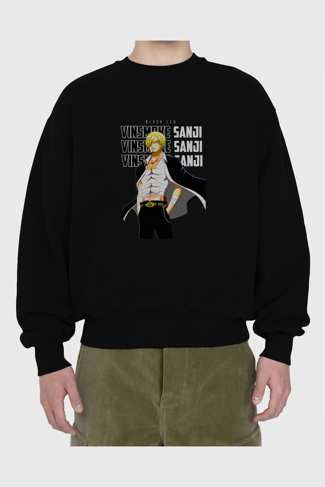 Sanji Ön Baskılı Anime Oversize Sweatshirt Erkek Kadın Unisex