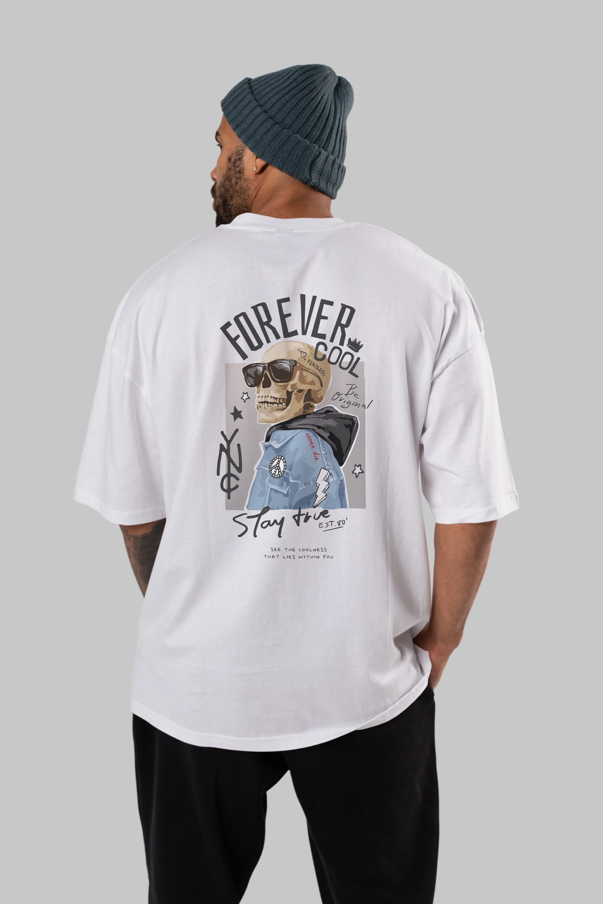 Teddy Bear Forever Cool Arka Baskılı Oversize t-shirt Erkek Kadın Unisex %100 Pamuk