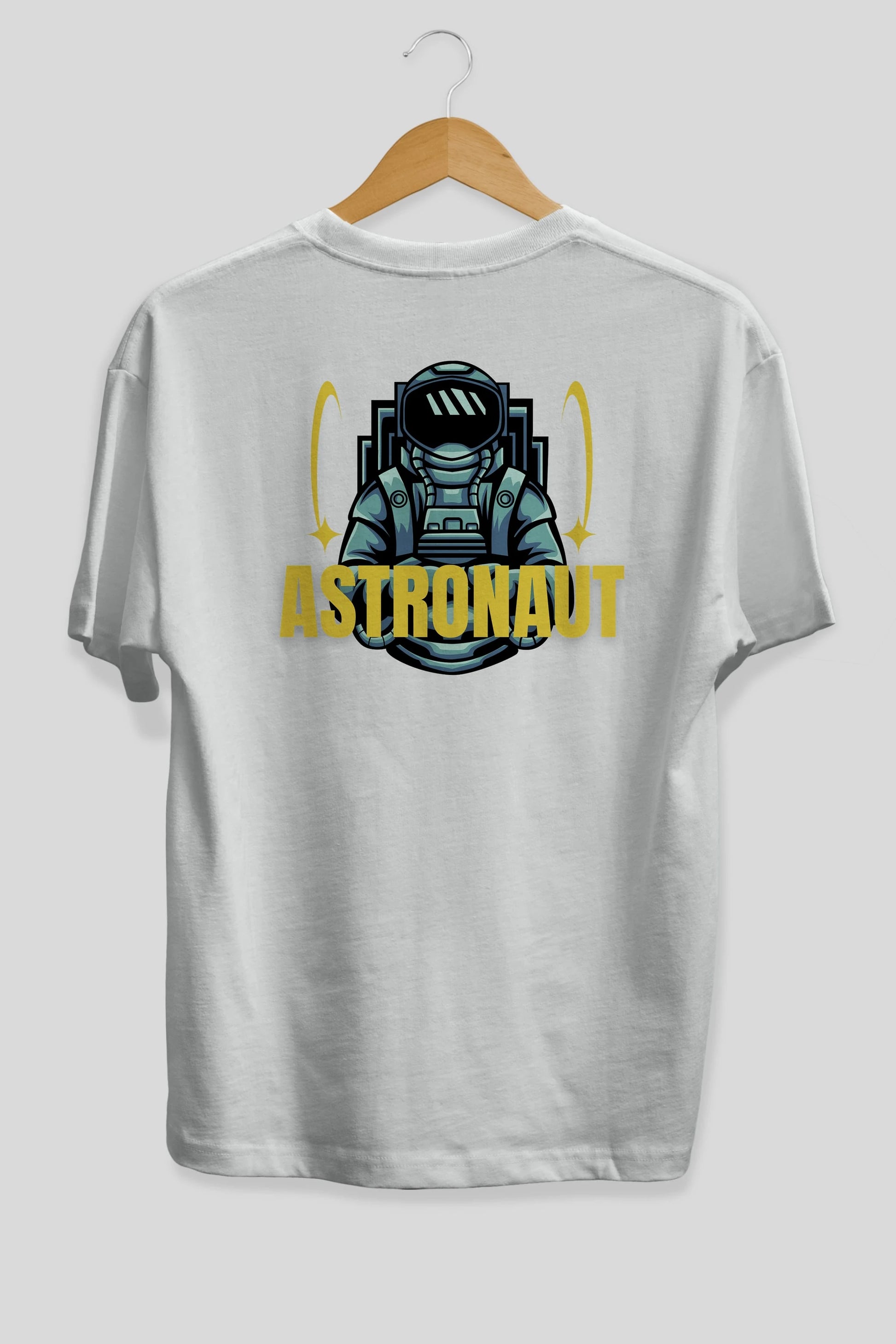 Astronaut Arka Baskılı Oversize t-shirt Erkek Kadın Unisex