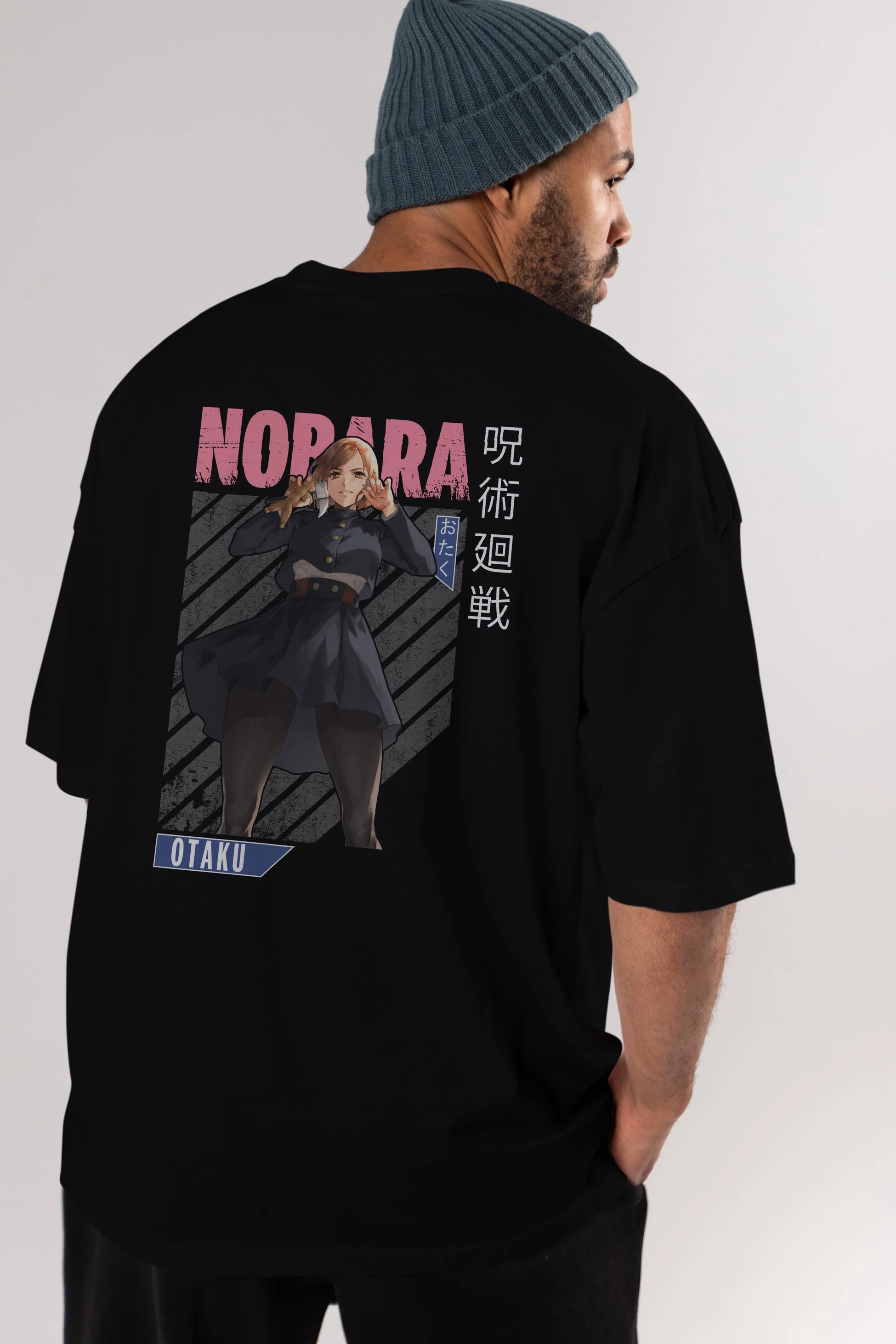 Nobara Kugisaki 4 Anime Arka Baskılı Oversize t-shirt Erkek Kadın Unisex