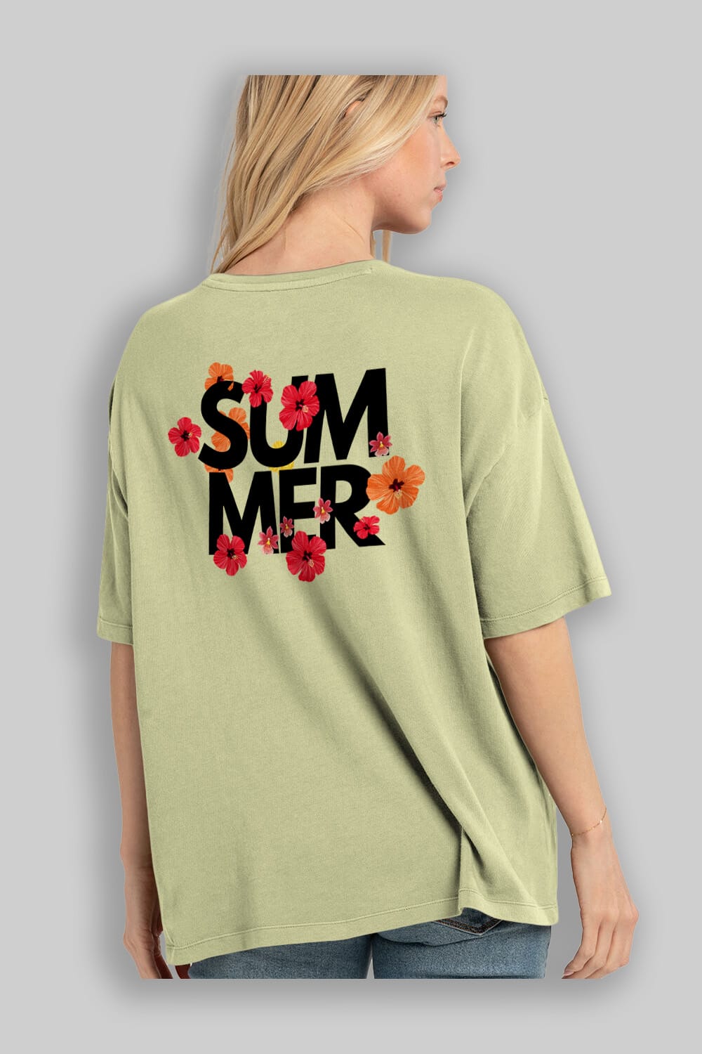 Summer Yazılı 2 Arka Baskılı Oversize t-shirt Erkek Kadın Unisex
