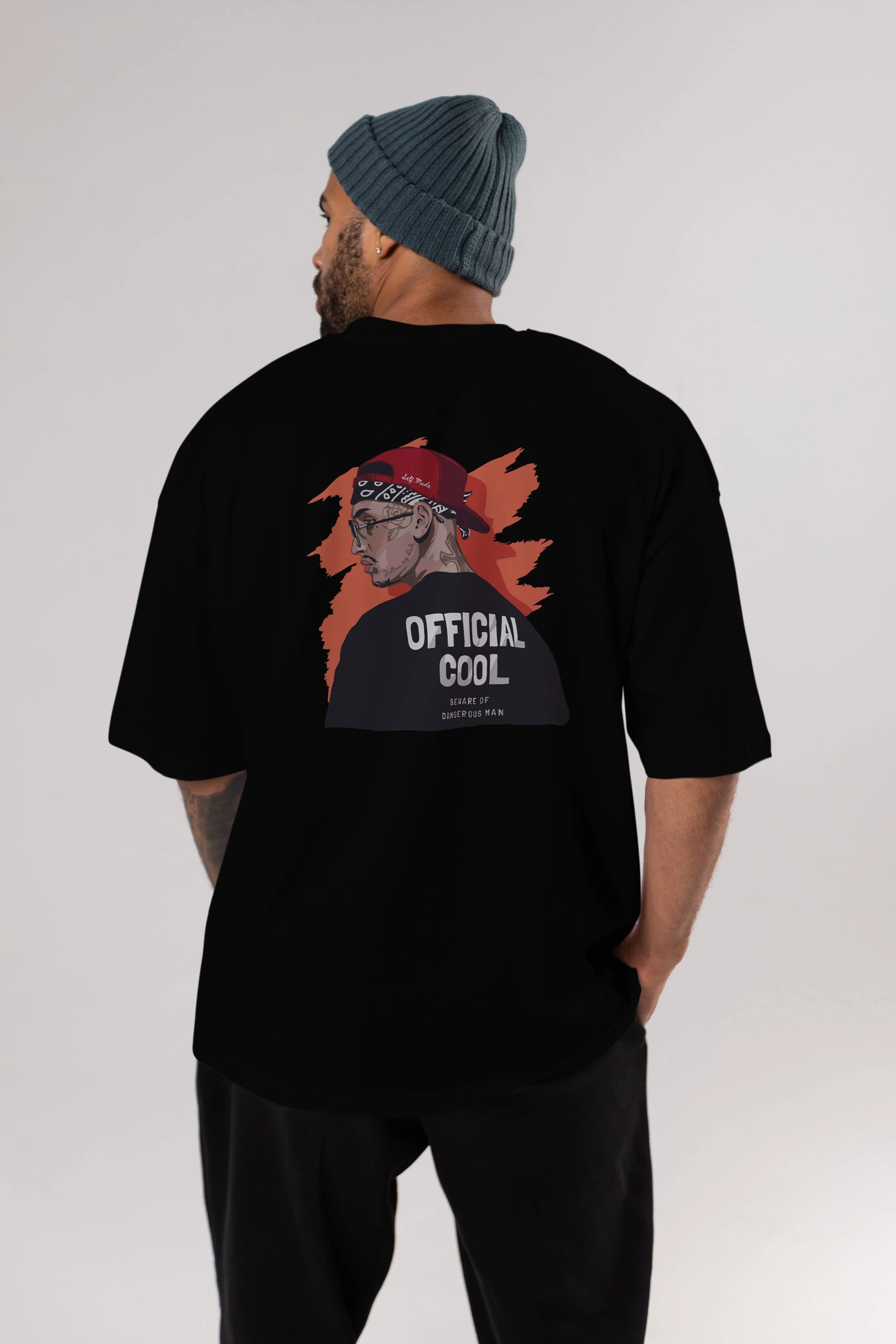 Official Cool Arka Baskılı Oversize t-shirt Erkek Kadın Unisex