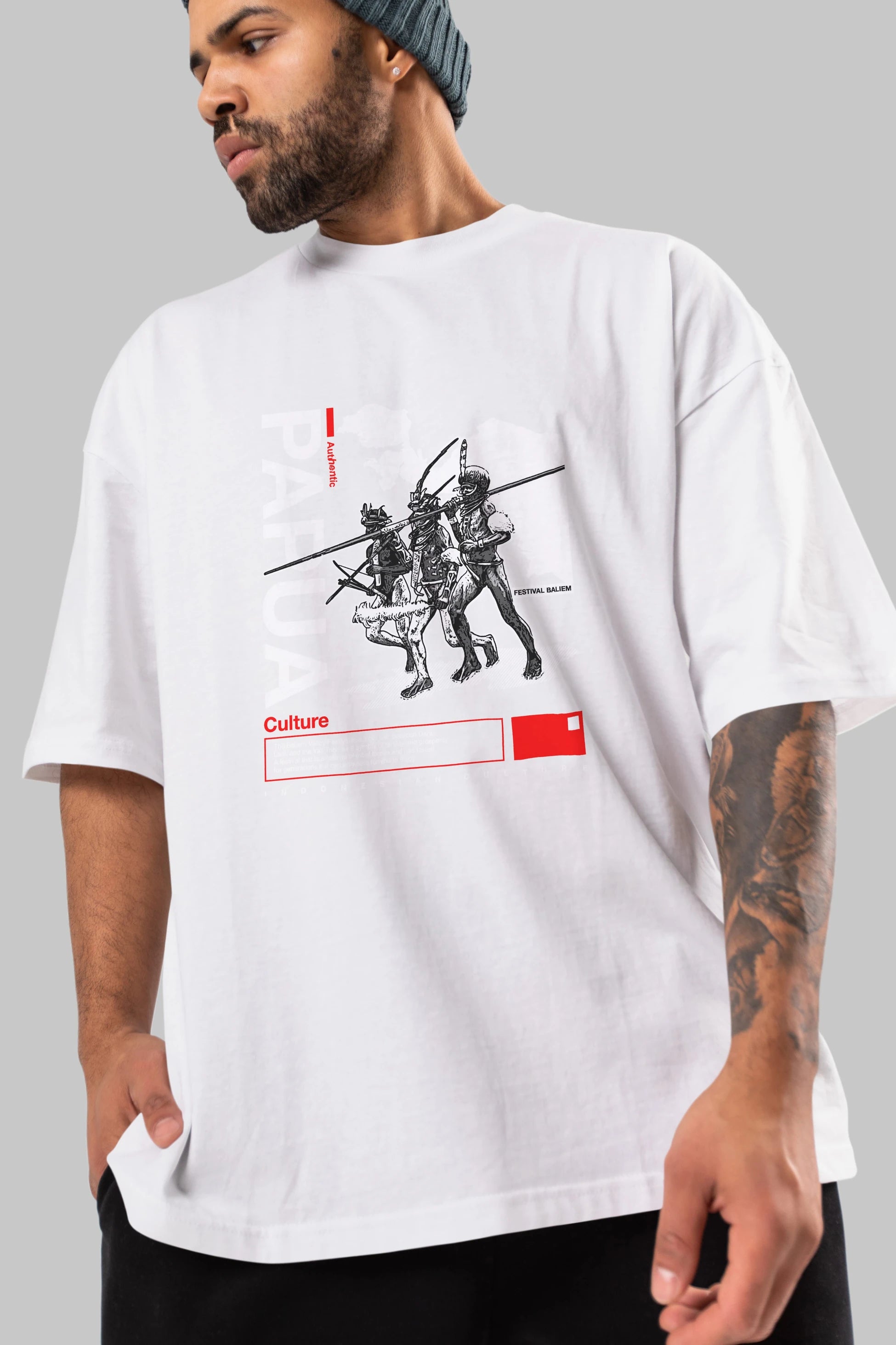 Papua Culture Ön Baskılı Oversize t-shirt Erkek Kadın Unisex