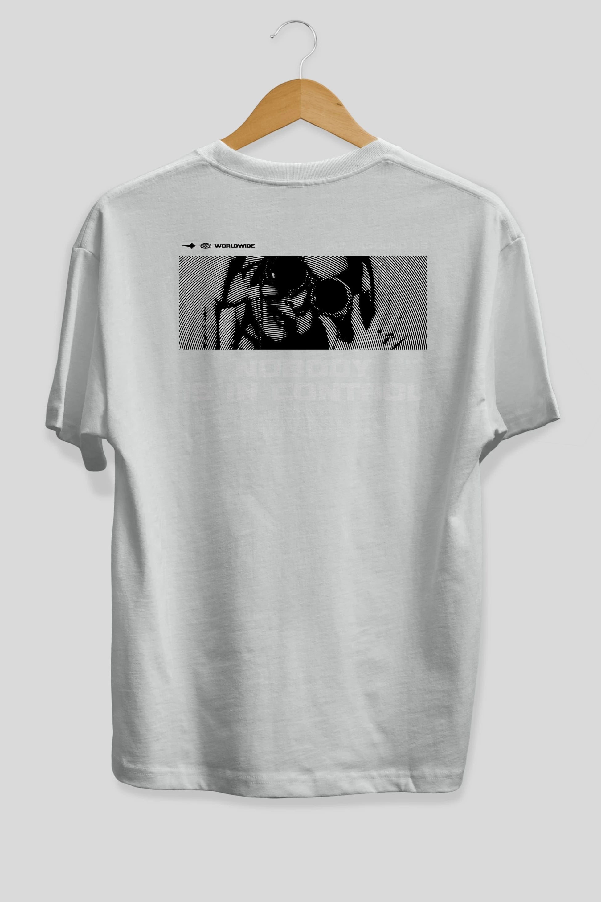 Nobody is in Control Arka Baskılı Oversize t-shirt Erkek Kadın Unisex