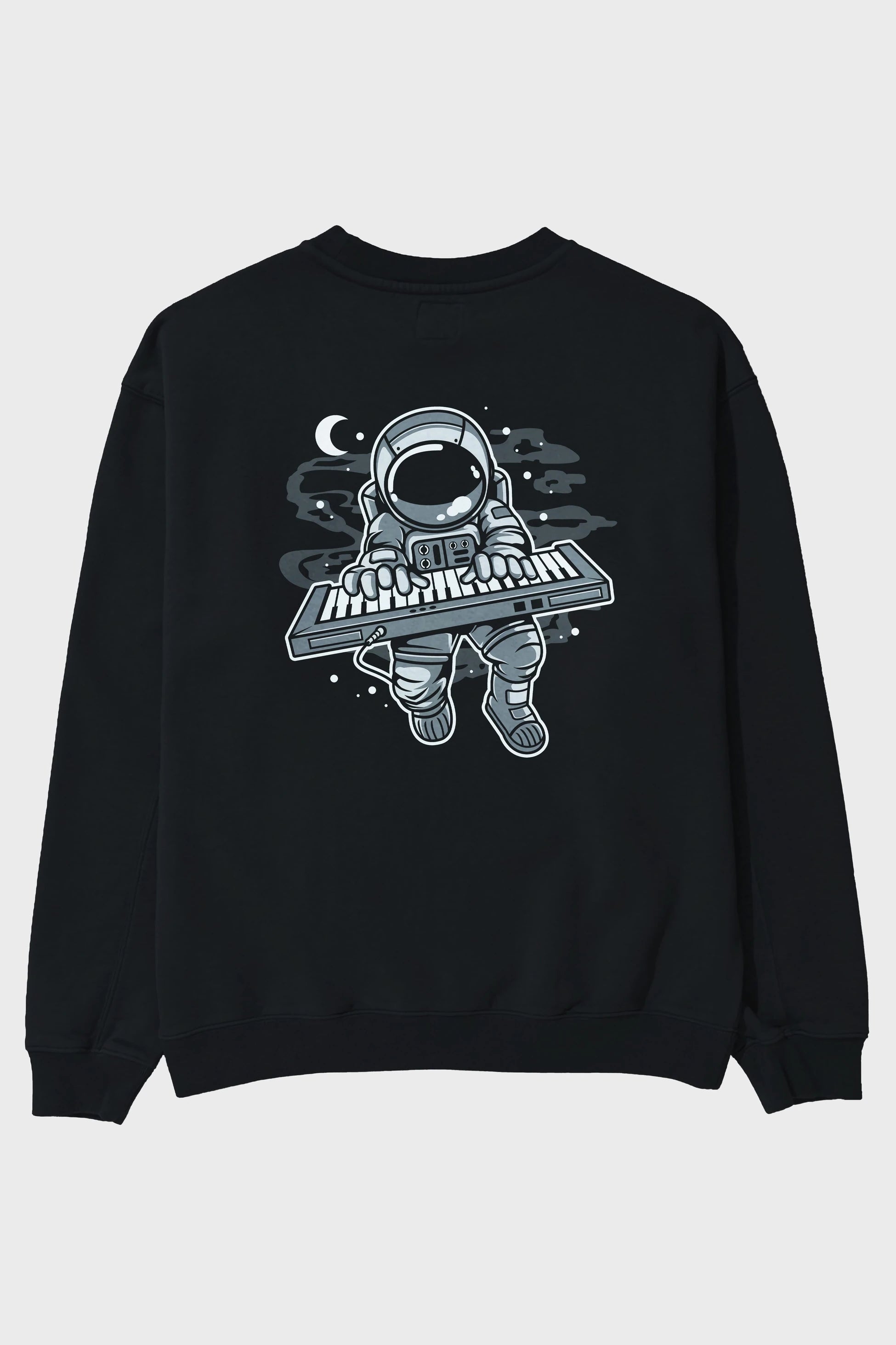 Astronaut Keyboard Arka Baskılı Oversize Sweatshirt Erkek Kadın Unisex