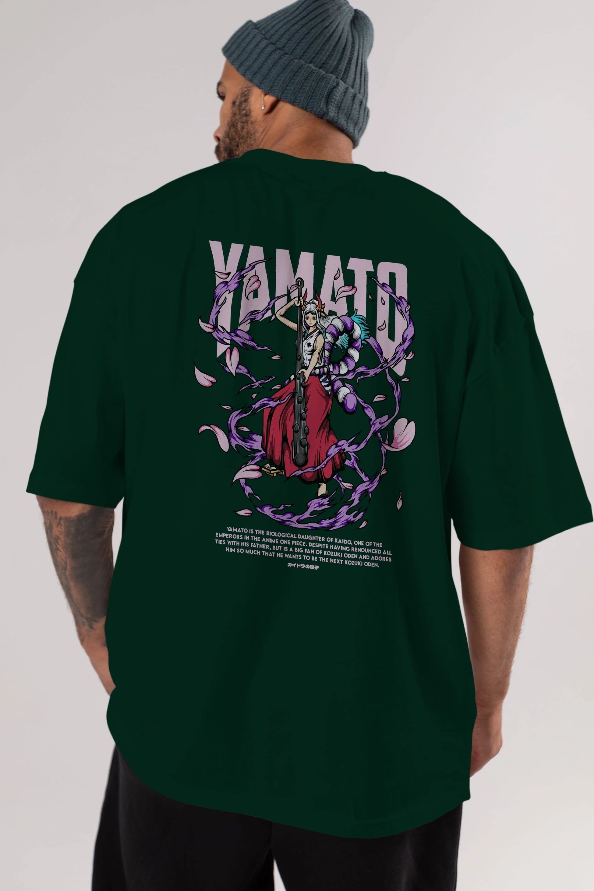 Yamato Anime Arka Baskılı Oversize t-shirt Erkek Kadın Unisex