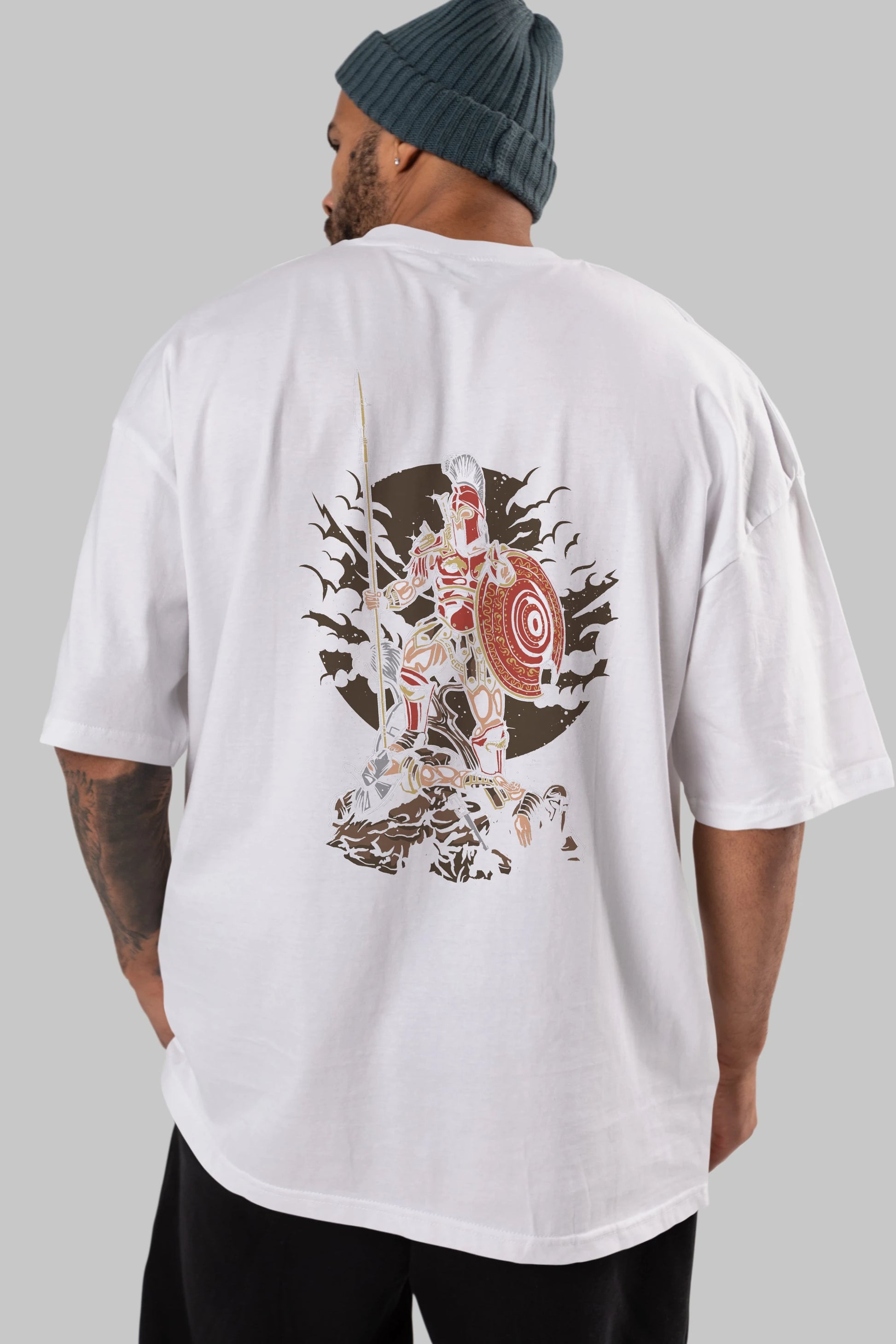 Sparta Arka Baskılı Oversize t-shirt Erkek Kadın Unisex %100 Pamuk