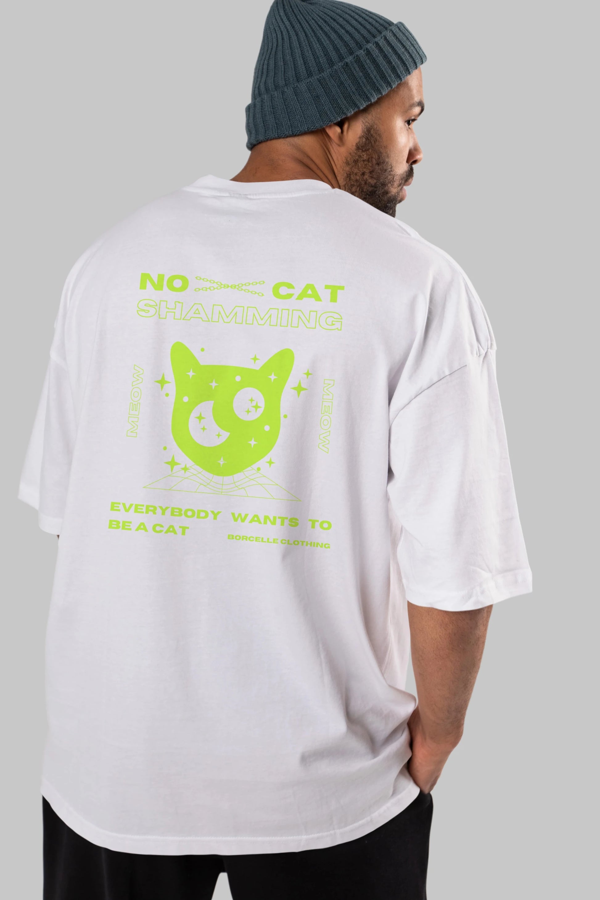 No Cat Shamming Yazılı Arka Baskılı Oversize t-shirt Erkek Kadın Unisex