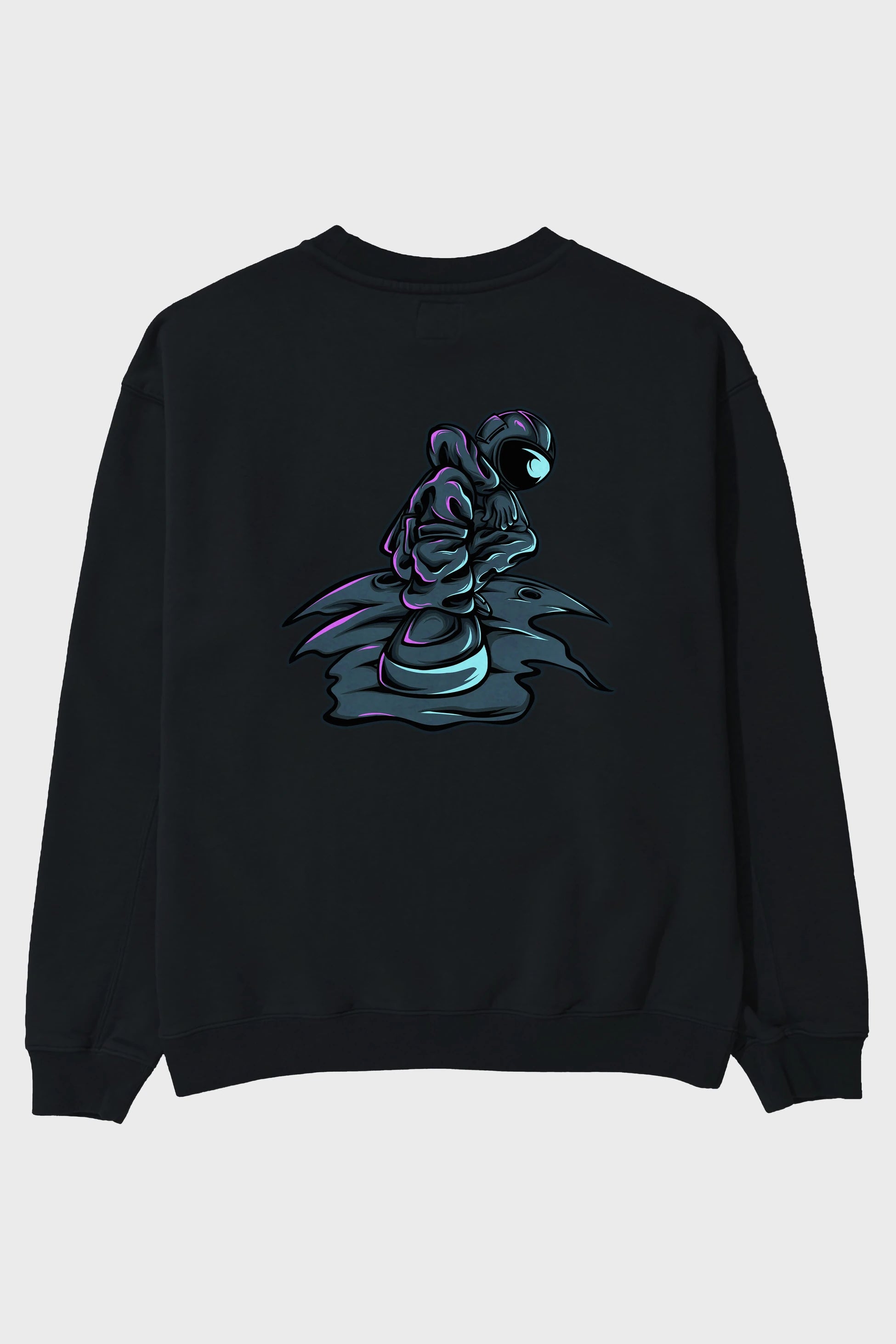 Stylish Astronaut Arka Baskılı Oversize Sweatshirt Erkek Kadın Unisex