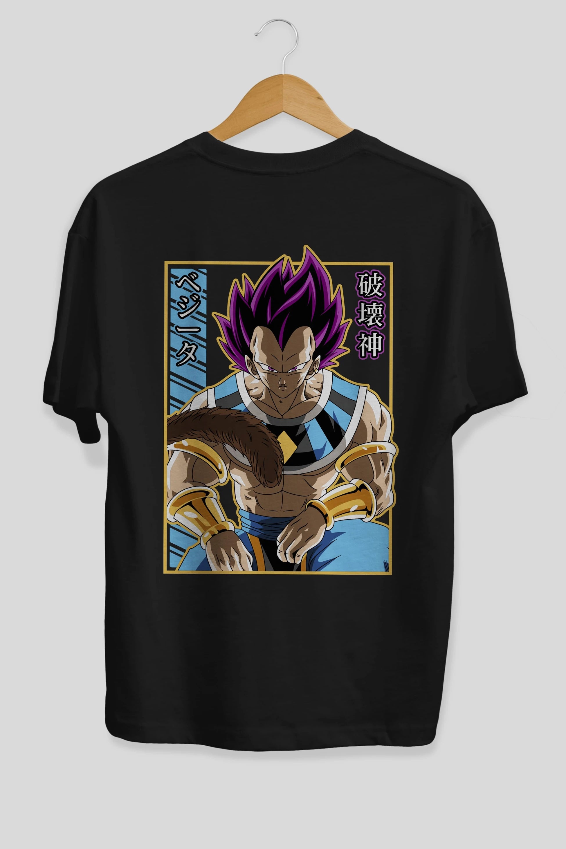 DragonBall VegetaHakaishin Anime Arka Baskılı Oversize t-shirt Erkek Kadın Unisex
