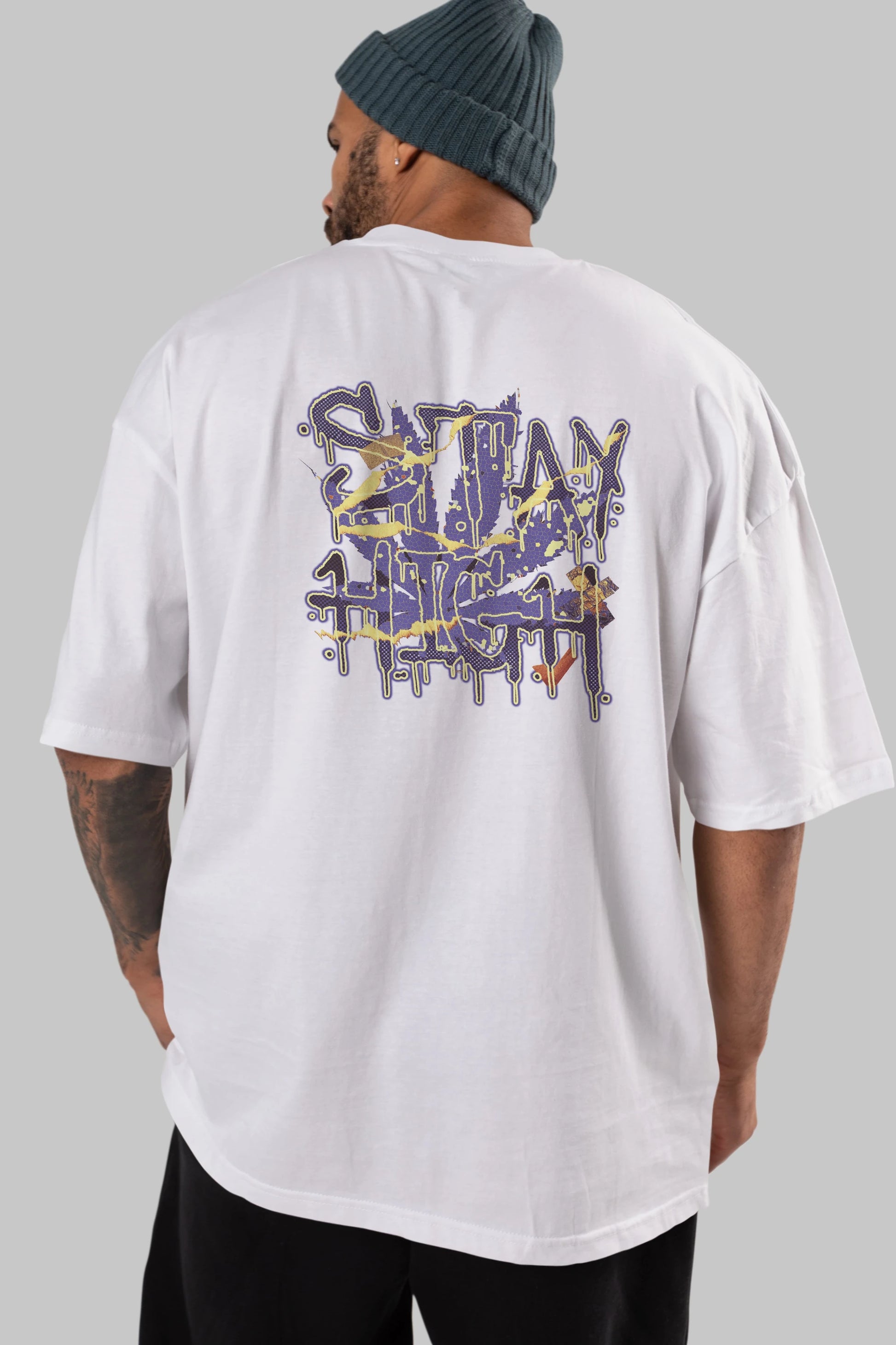 Stay High Arka Baskılı Oversize t-shirt Erkek Kadın Unisex