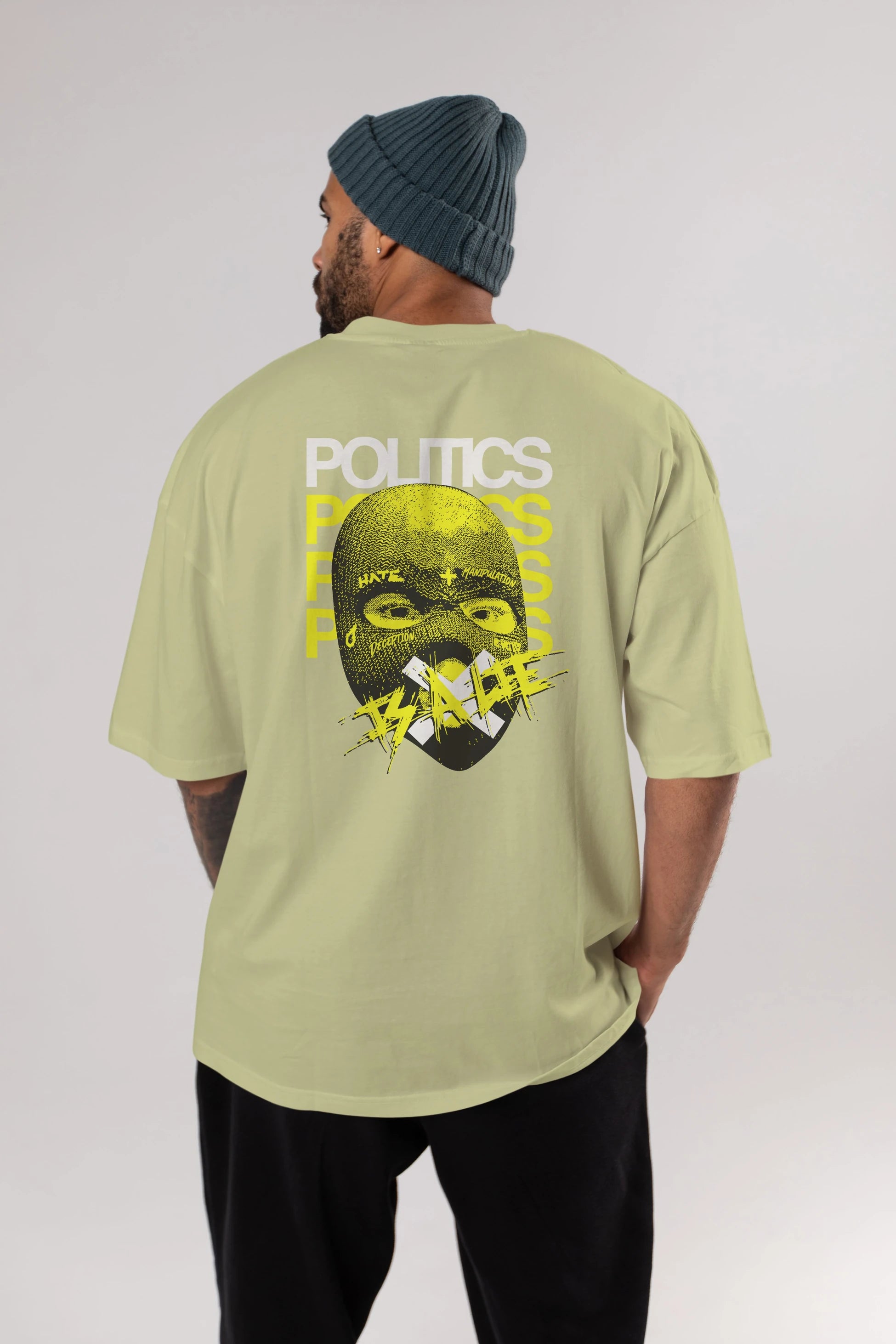 Politics is a Lie Arka Baskılı Oversize t-shirt Erkek Kadın Unisex