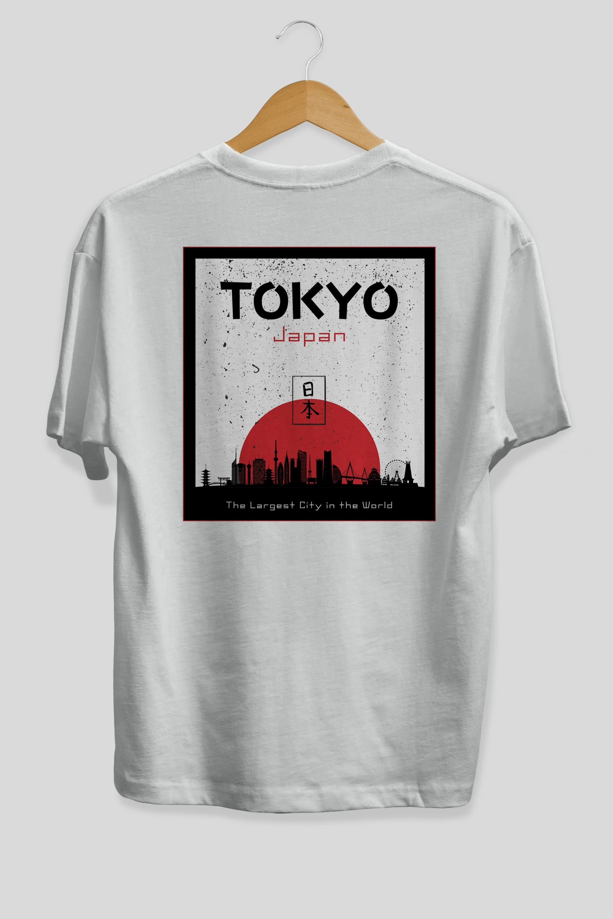 Tokyo Japan Yazılı Arka Baskılı Oversize t-shirt Erkek Kadın Unisex