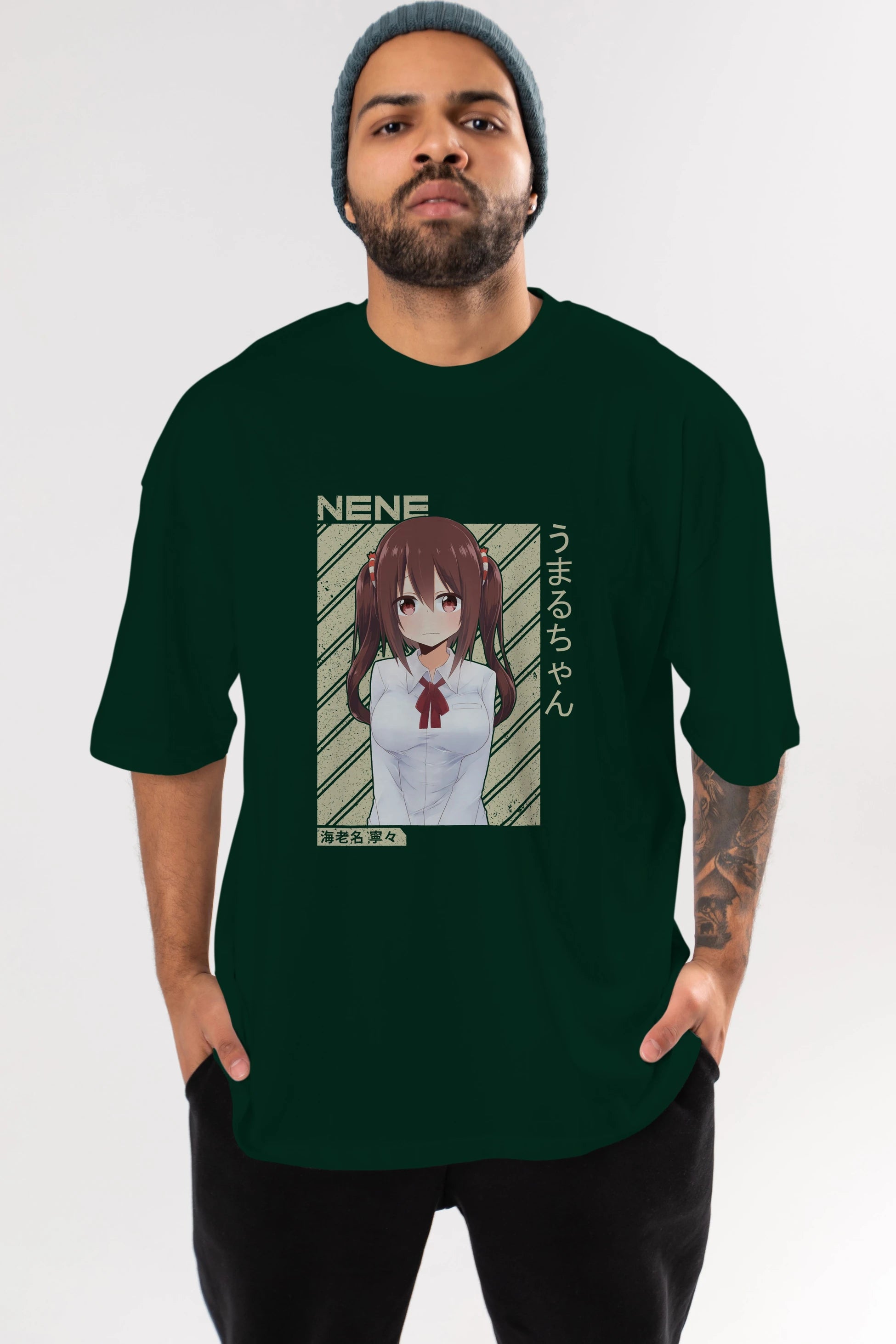 Nene Ebina 1 Anime Ön Baskılı Oversize t-shirt %100 pamuk Erkek Kadın Unisex