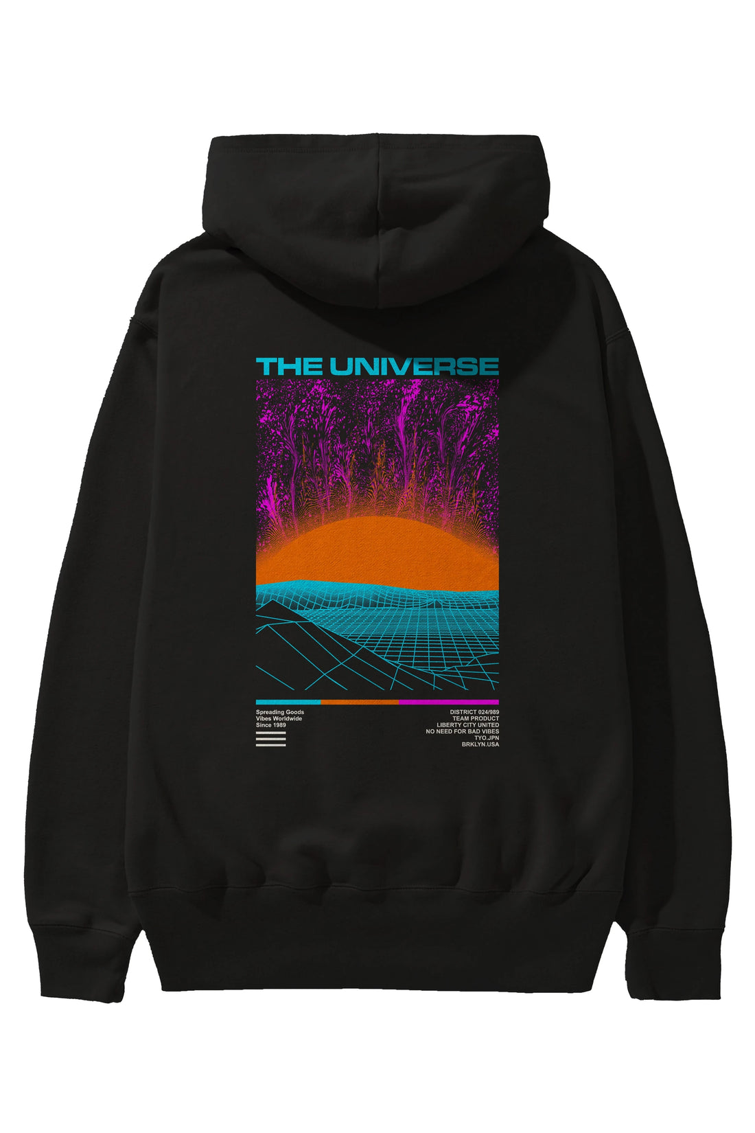 The Universe Arka Baskılı Hoodie Oversize Kapüşonlu Sweatshirt Erkek Kadın Unisex