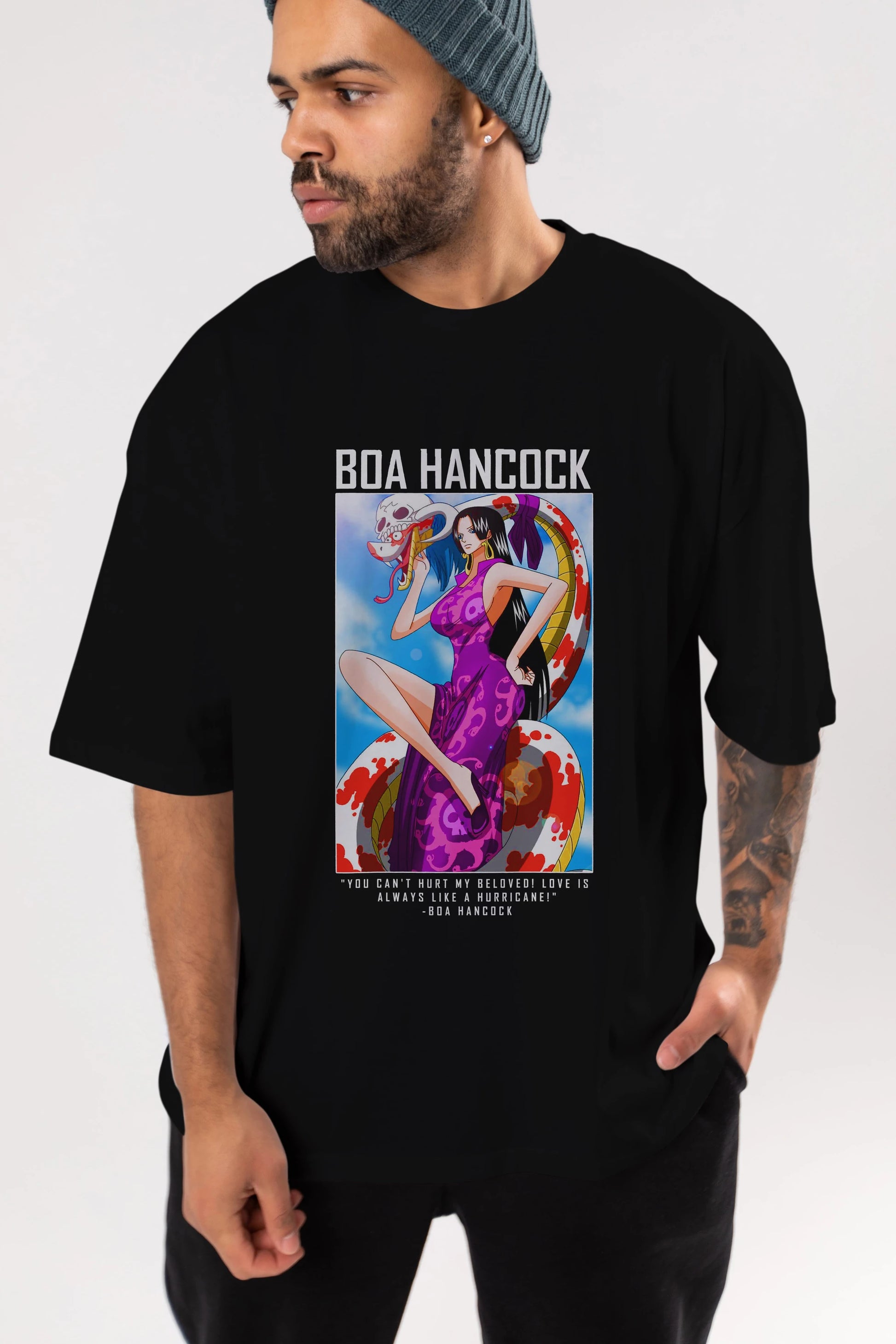 Boa Hancock Anime Ön Baskılı Oversize t-shirt Erkek Kadın Unisex