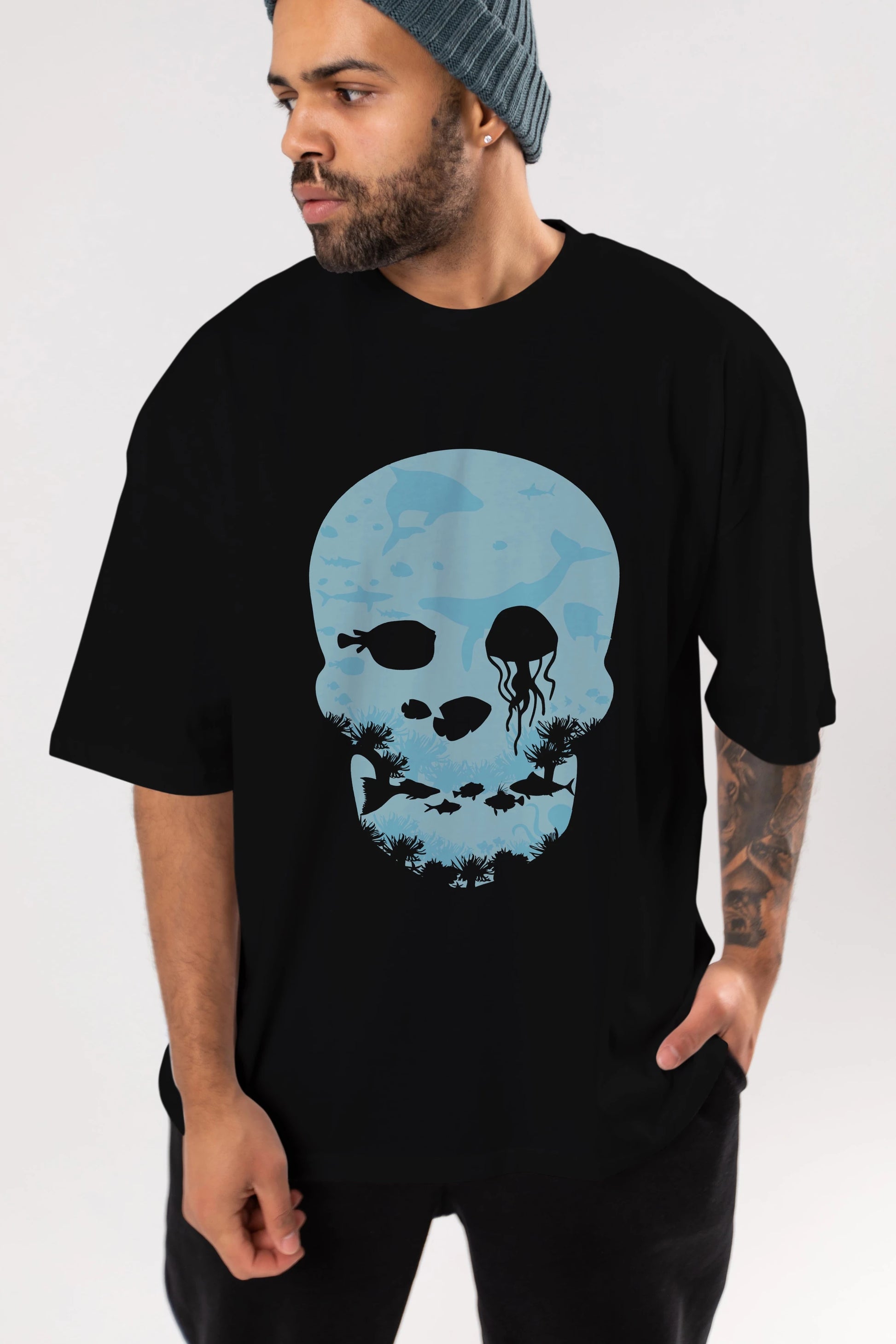Dead Sea Ön Baskılı Oversize t-shirt %100 pamuk Erkek Kadın Unisex