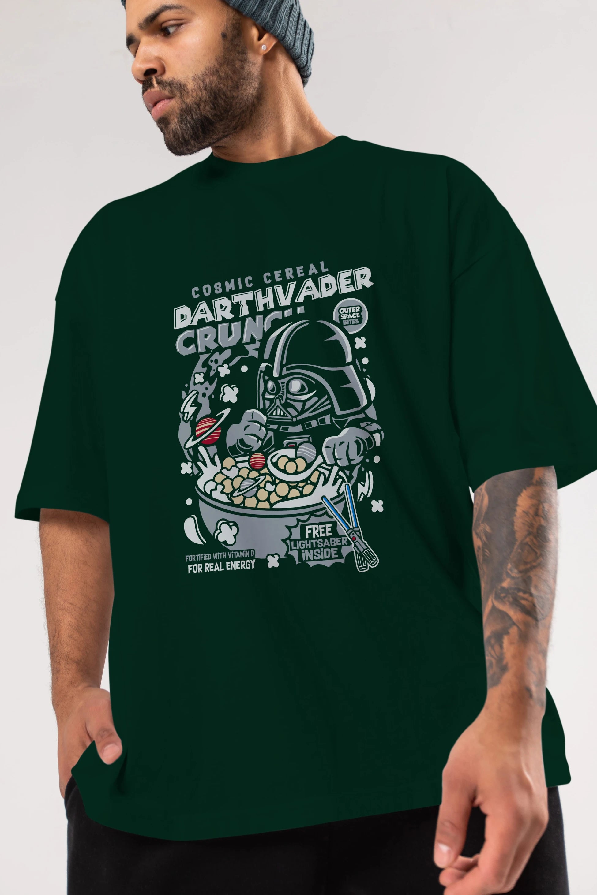 Darth Vader (2) Ön Baskılı Oversize t-shirt Erkek Kadın Unisex %100 Pamuk Bisiklet Yaka tişort