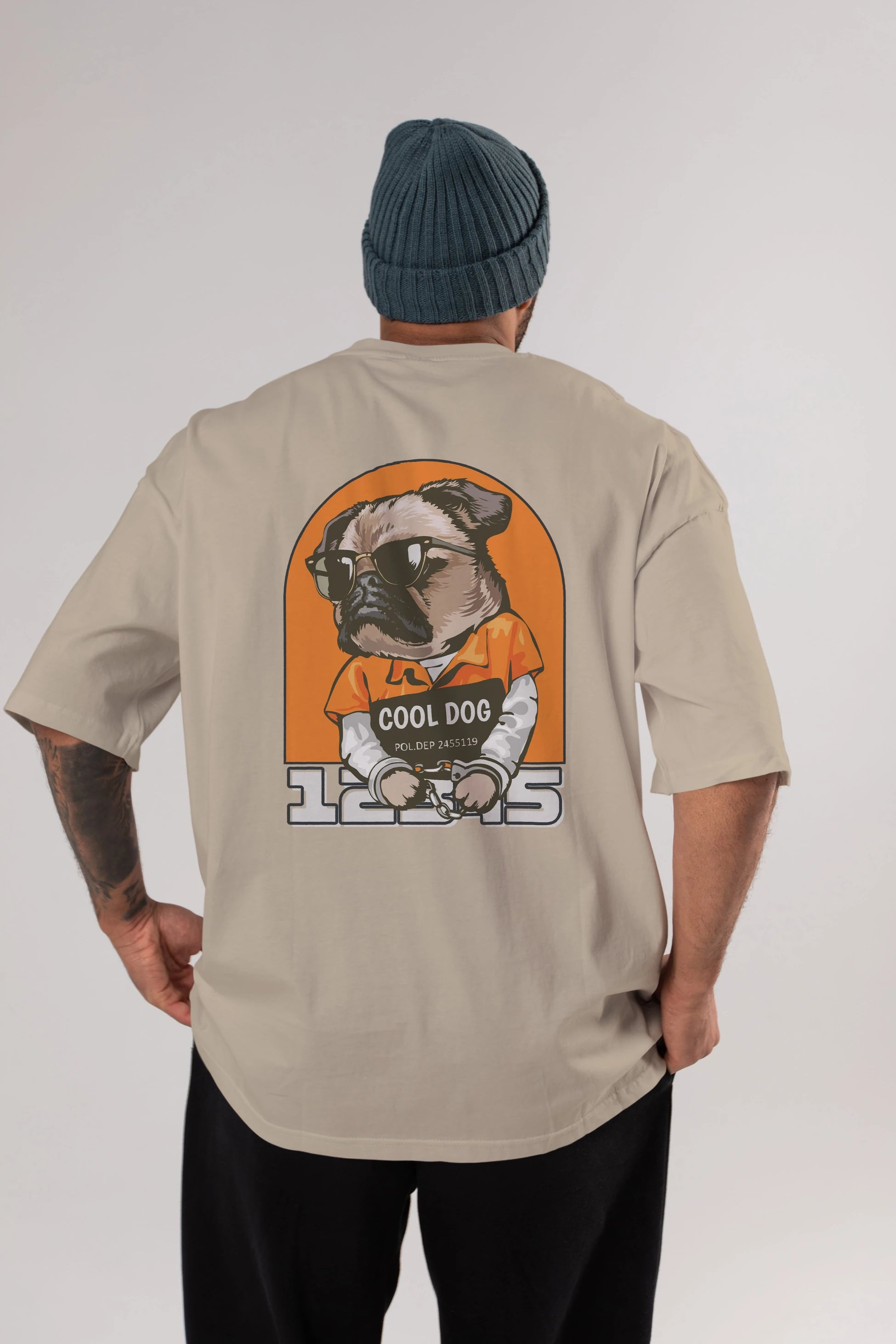 Cool Dog Arka Baskılı Oversize t-shirt Erkek Kadın Unisex