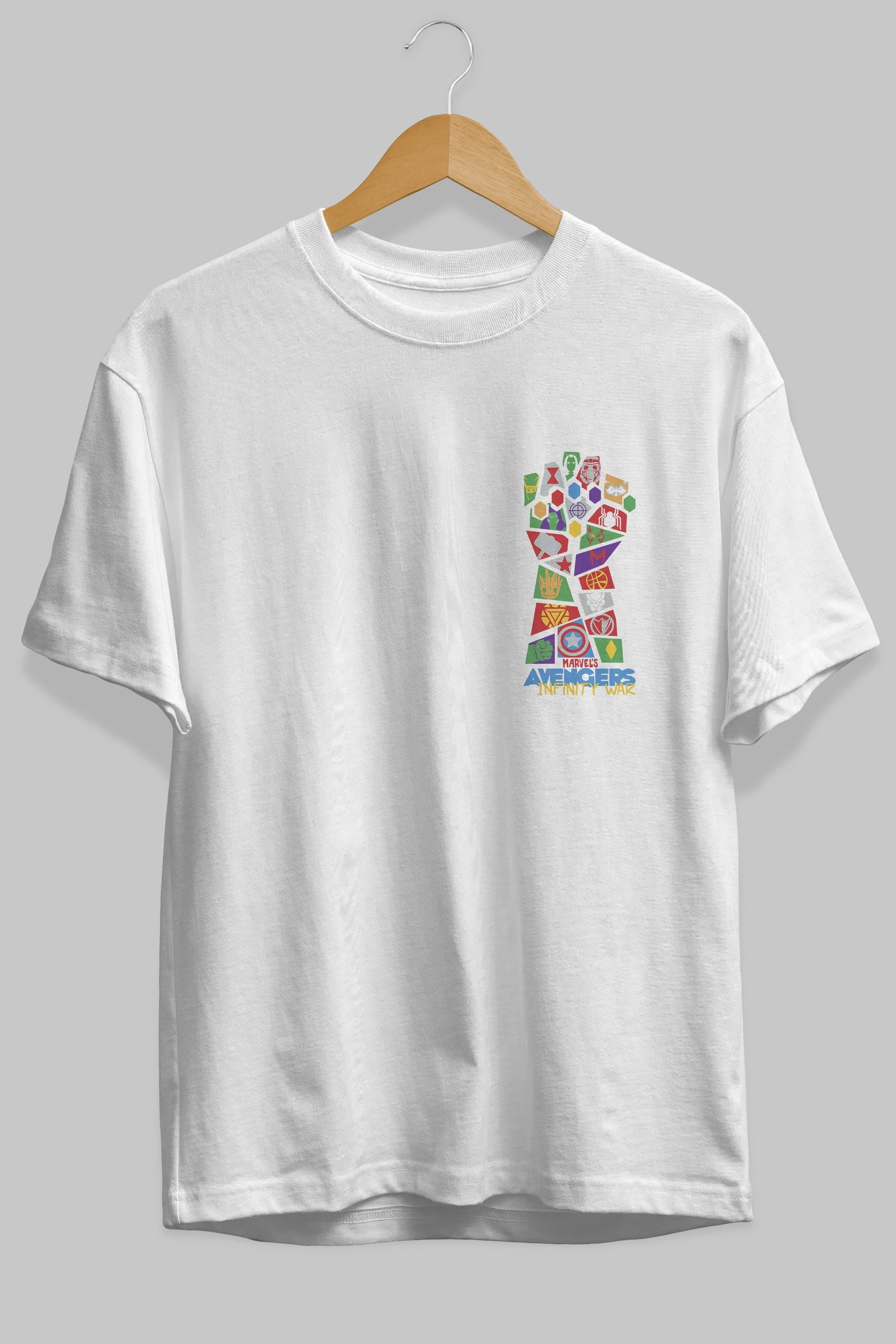 The Avengers Ön Sol Baskılı Oversize t-shirt Erkek Kadın Unisex %100 Pamuk Bisiklet Yaka tişort