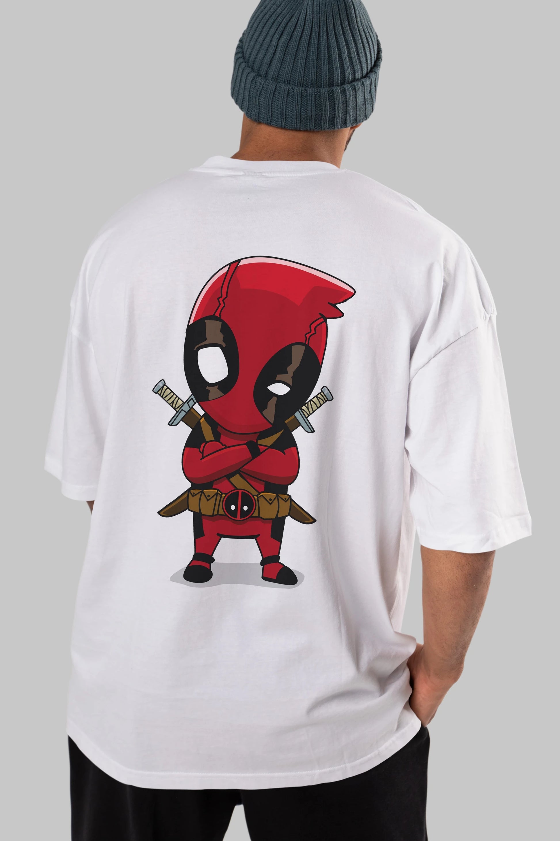 Deadpool (19) Arka Baskılı Oversize t-shirt Erkek Kadın Unisex %100 Pamuk Bisiklet Yaka tişort