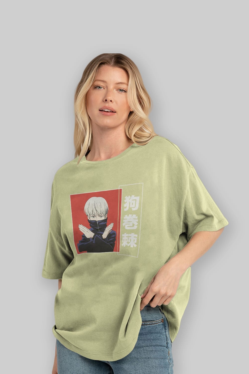Toge Inumaki Anime Ön Baskılı Oversize t-shirt %100 pamuk Erkek Kadın Unisex