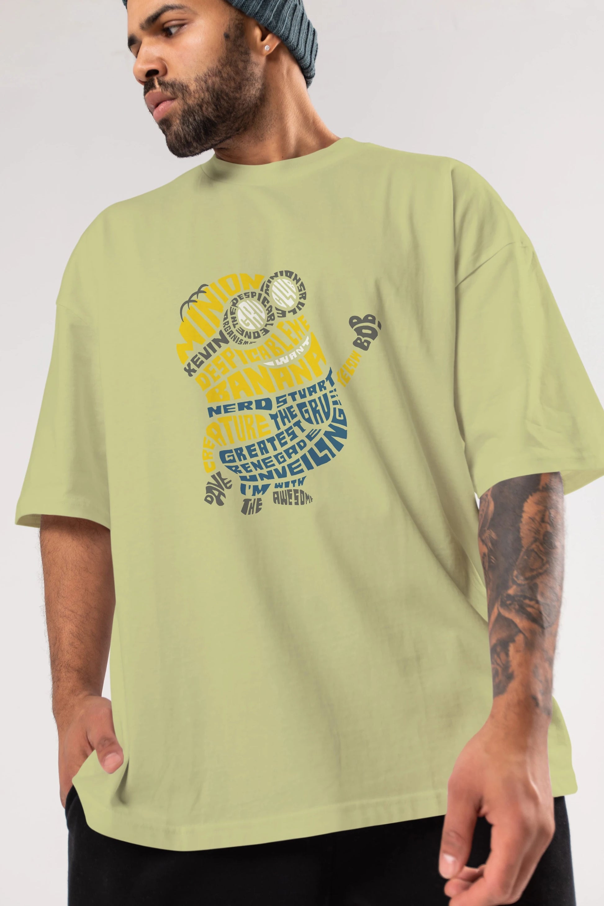 Minion Ön Baskılı Oversize t-shirt %100 pamuk Erkek Kadın Unisex
