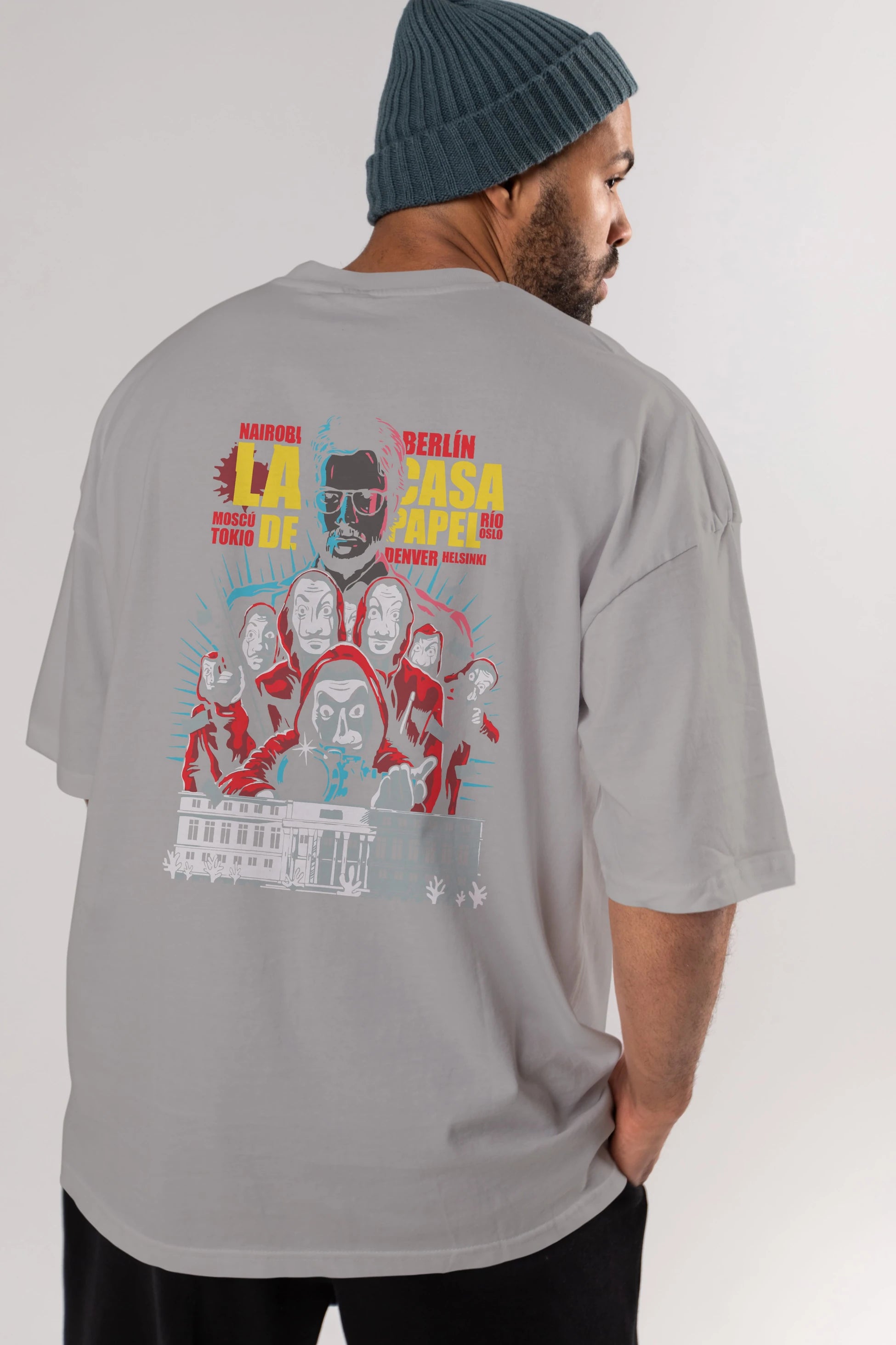 La Casa De Papel (6) Arka Baskılı Oversize t-shirt Erkek Kadın Unisex %100 Pamuk Bisiklet Yaka tişort