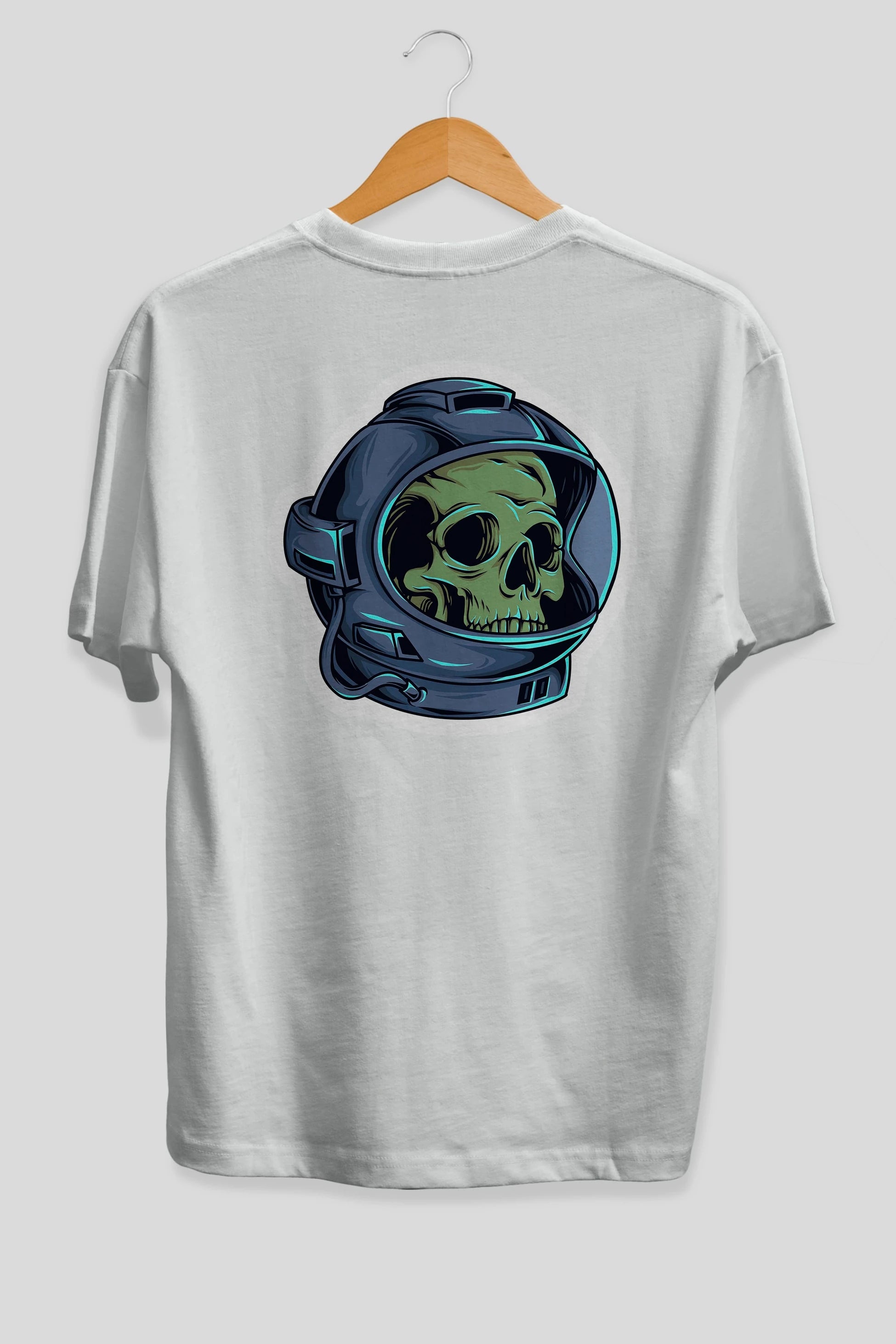 Astroskull Sticker Arka Baskılı Oversize t-shirt Erkek Kadın Unisex