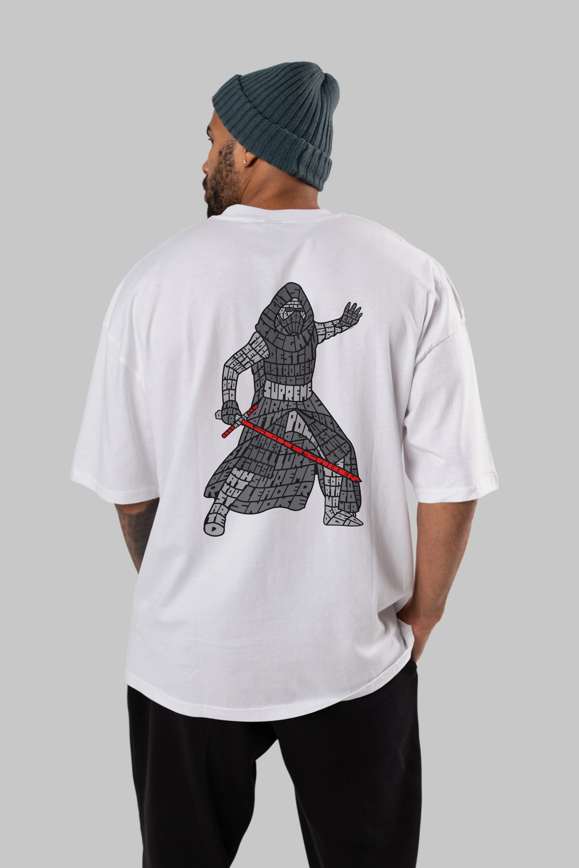 Kylo Arka Baskılı Oversize t-shirt %100 pamuk Erkek Kadın Unisex