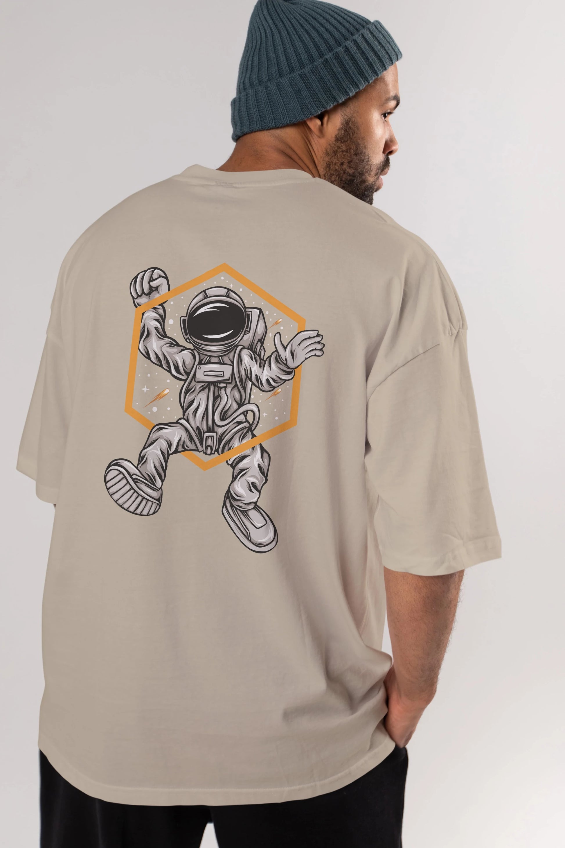 Astrofun Arka Baskılı Oversize t-shirt Erkek Kadın Unisex