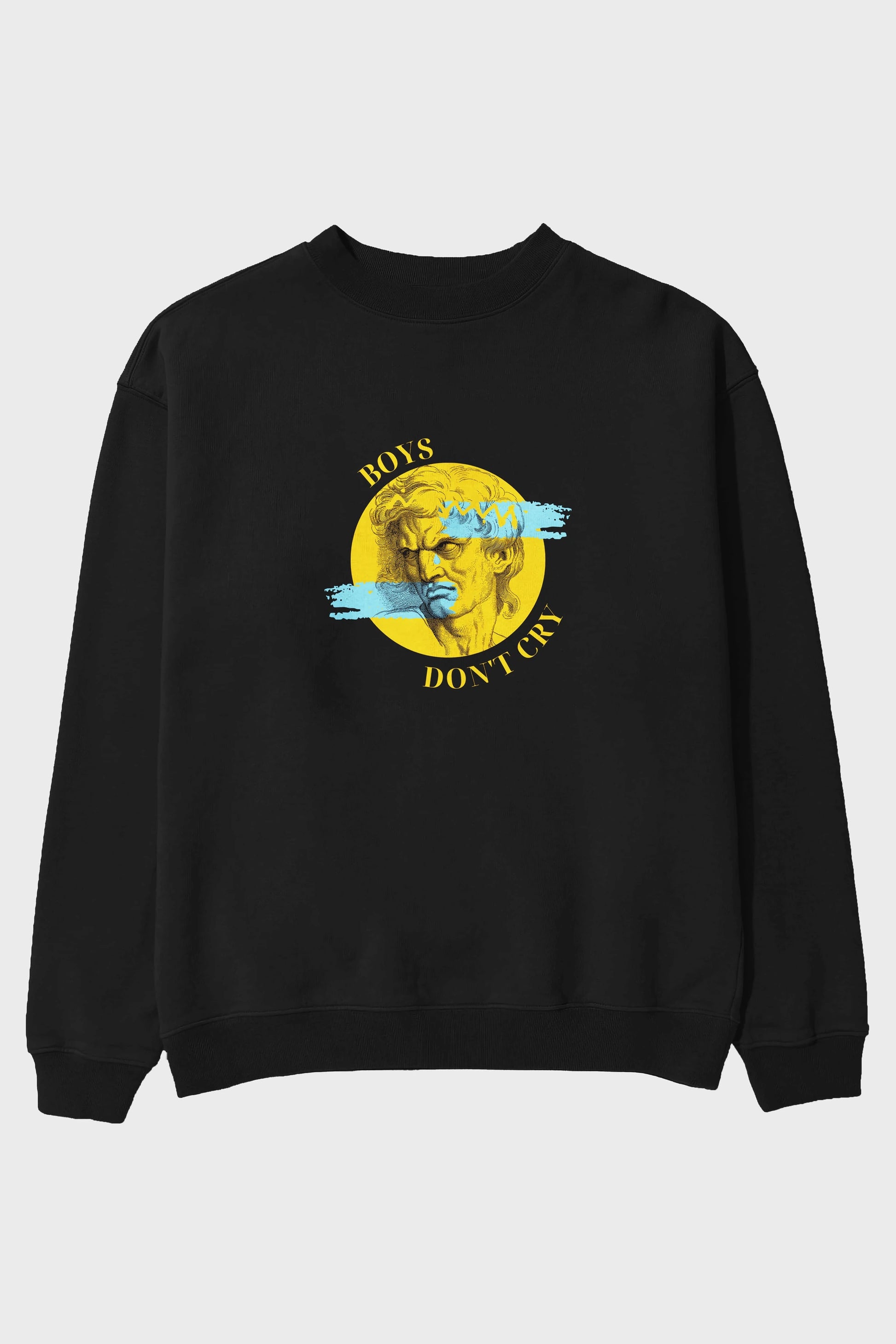 Boys Don't Cry Yazılı Ön Baskılı Oversize Sweatshirt Erkek Kadın Unisex