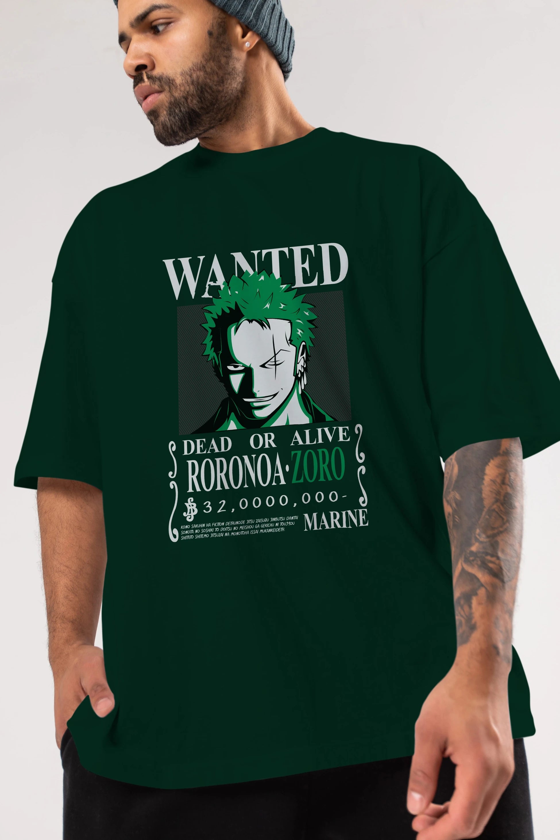 Roronoa Zoro Anime Ön Baskılı Oversize t-shirt Erkek Kadın Unisex