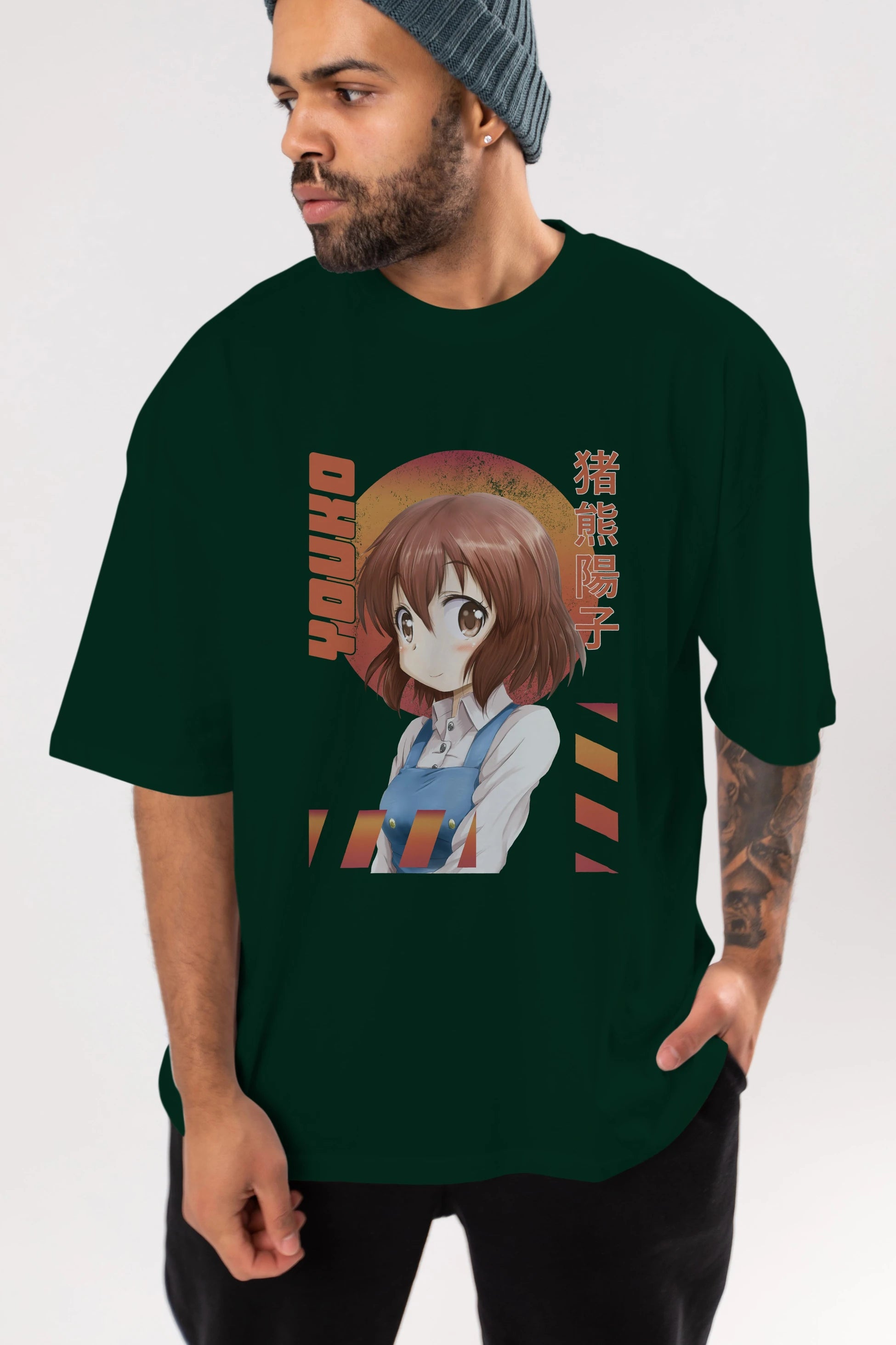 Youko Inokuma 5 Anime Ön Baskılı Oversize t-shirt %100 pamuk Erkek Kadın Unisex