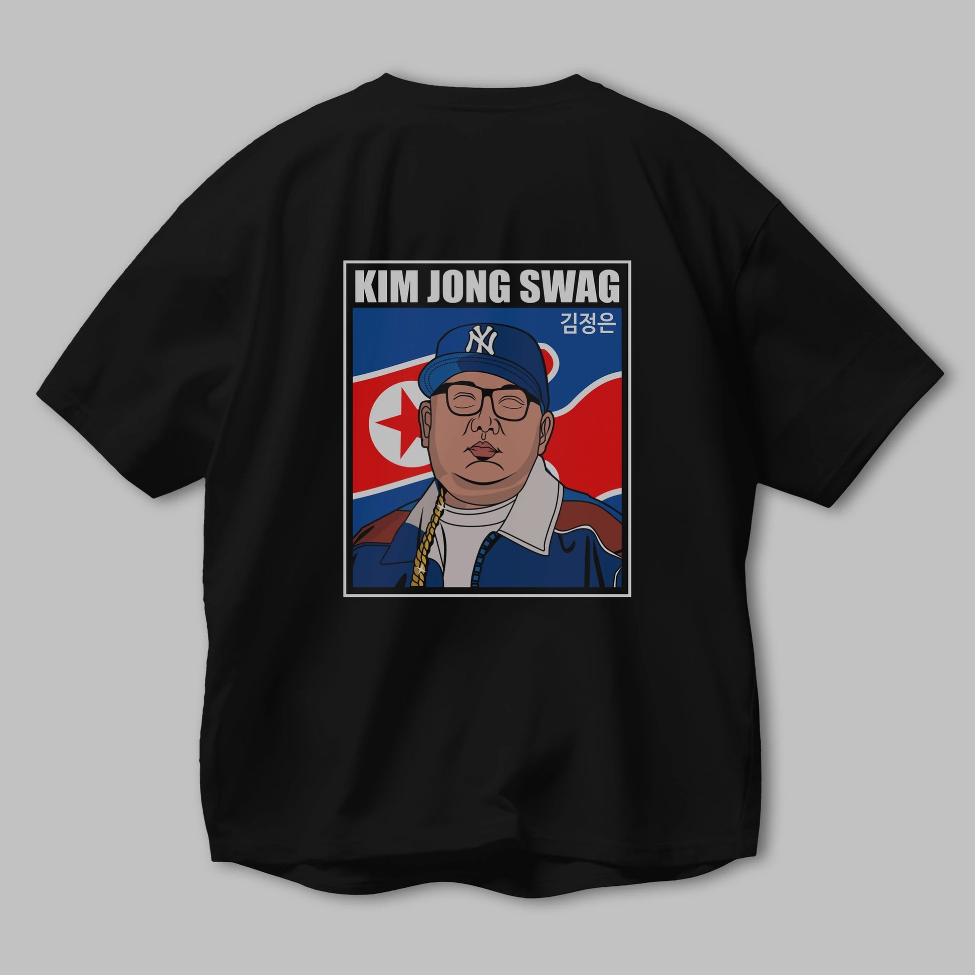 King Jong Swag Arka Baskılı Oversize t-shirt Erkek Kadın Unisex %100 Pamuk tişort