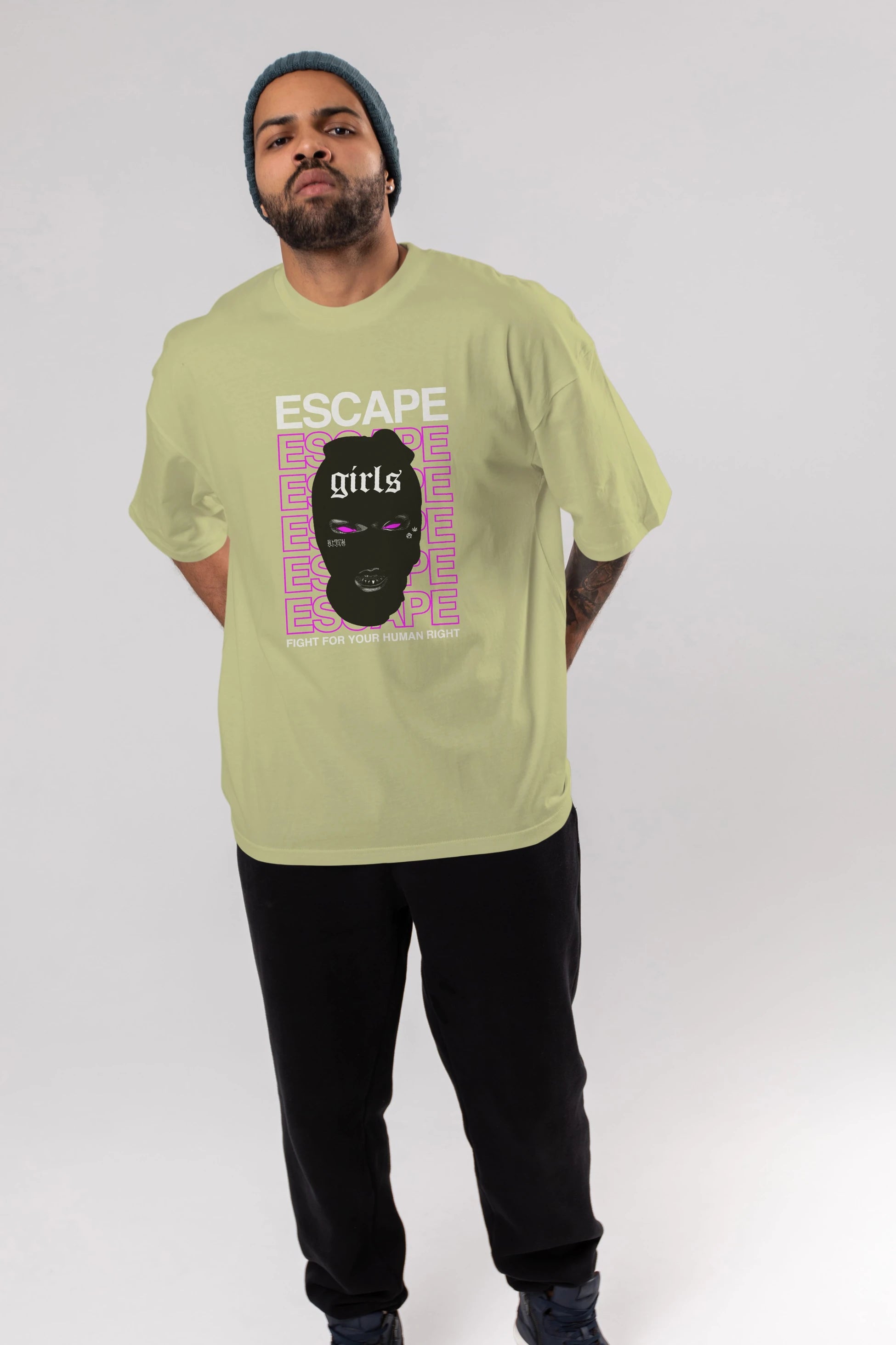 Escape Girl Ön Baskılı Oversize t-shirt Erkek Kadın Unisex