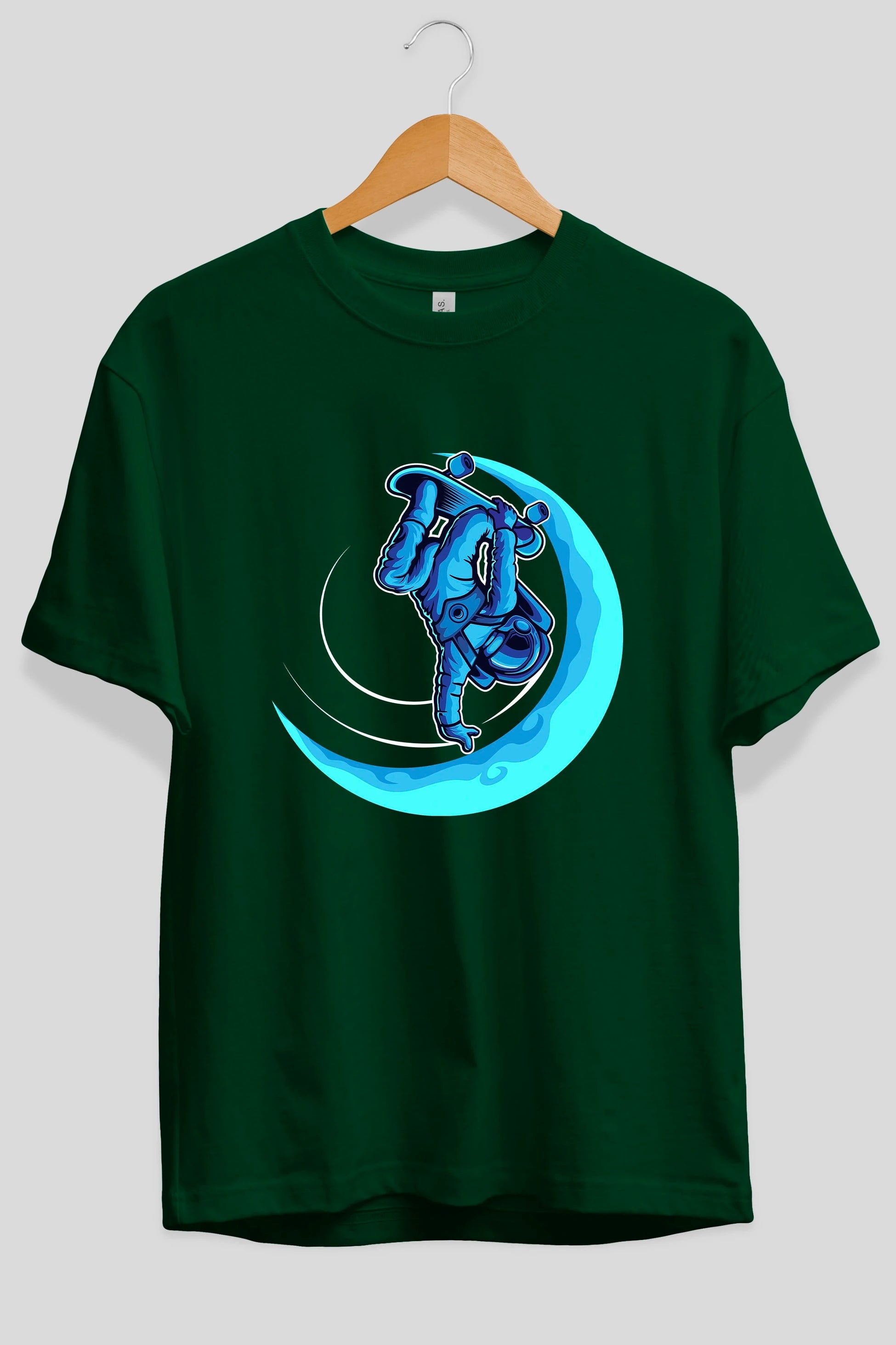 Skating on the moon Ön Baskılı Oversize t-shirt Erkek Kadın Unisex