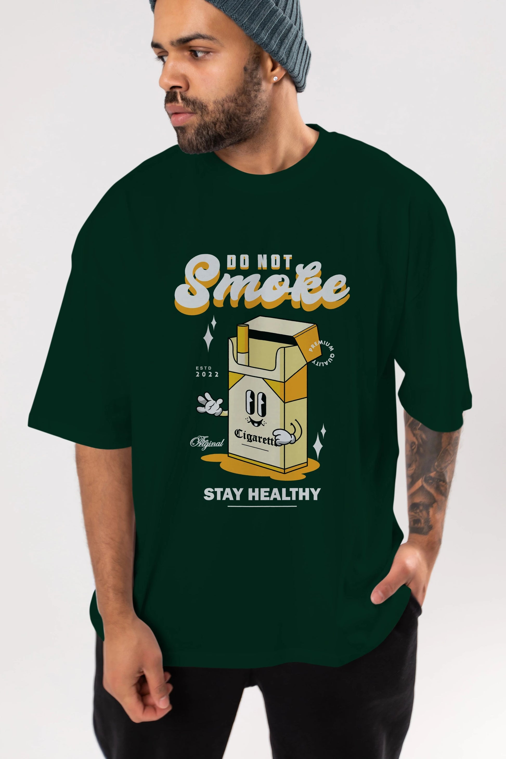 Do Not Smoke Ön Baskılı Oversize t-shirt Erkek Kadın Unisex