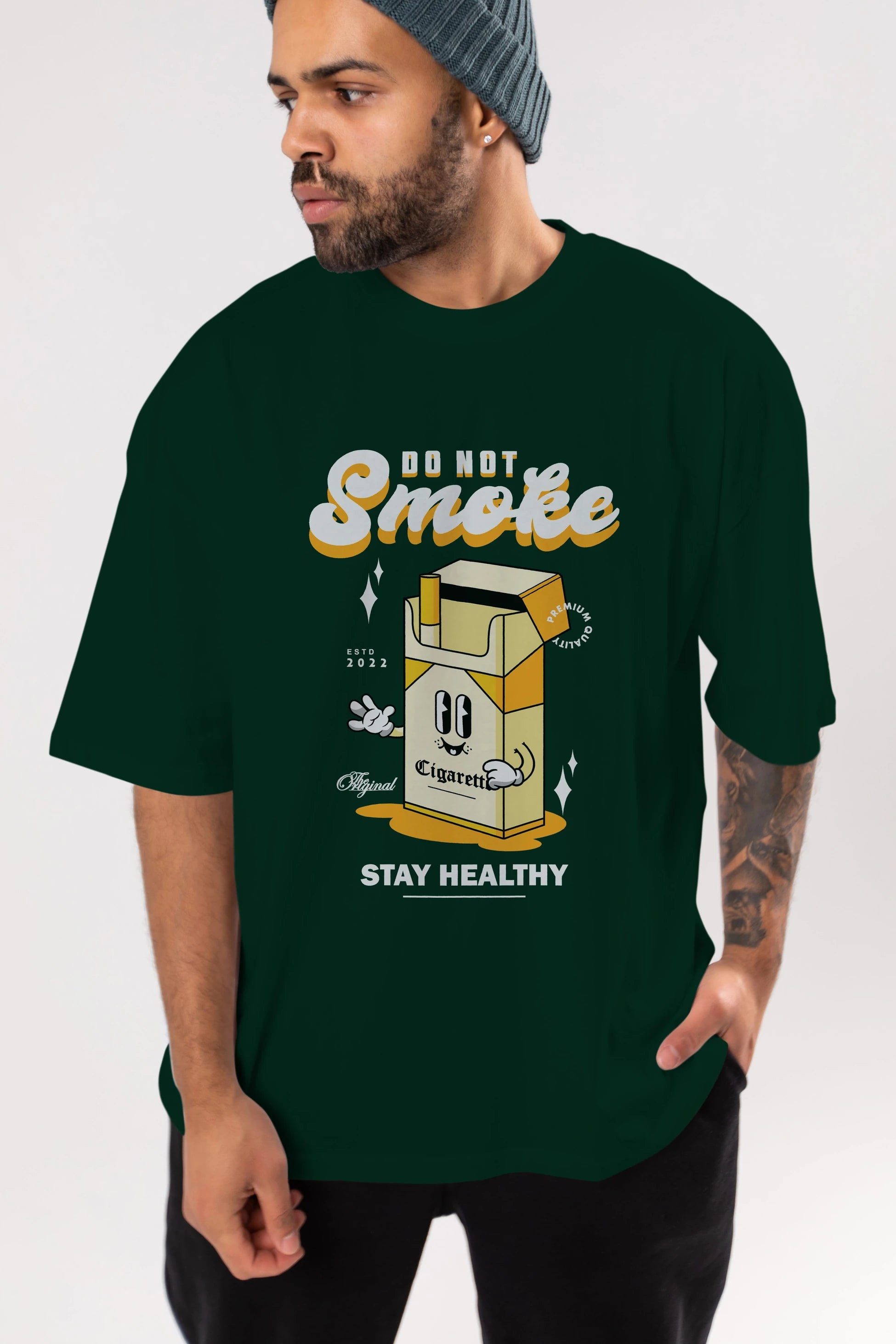 Do Not Smoke Ön Baskılı Oversize t-shirt Erkek Kadın Unisex