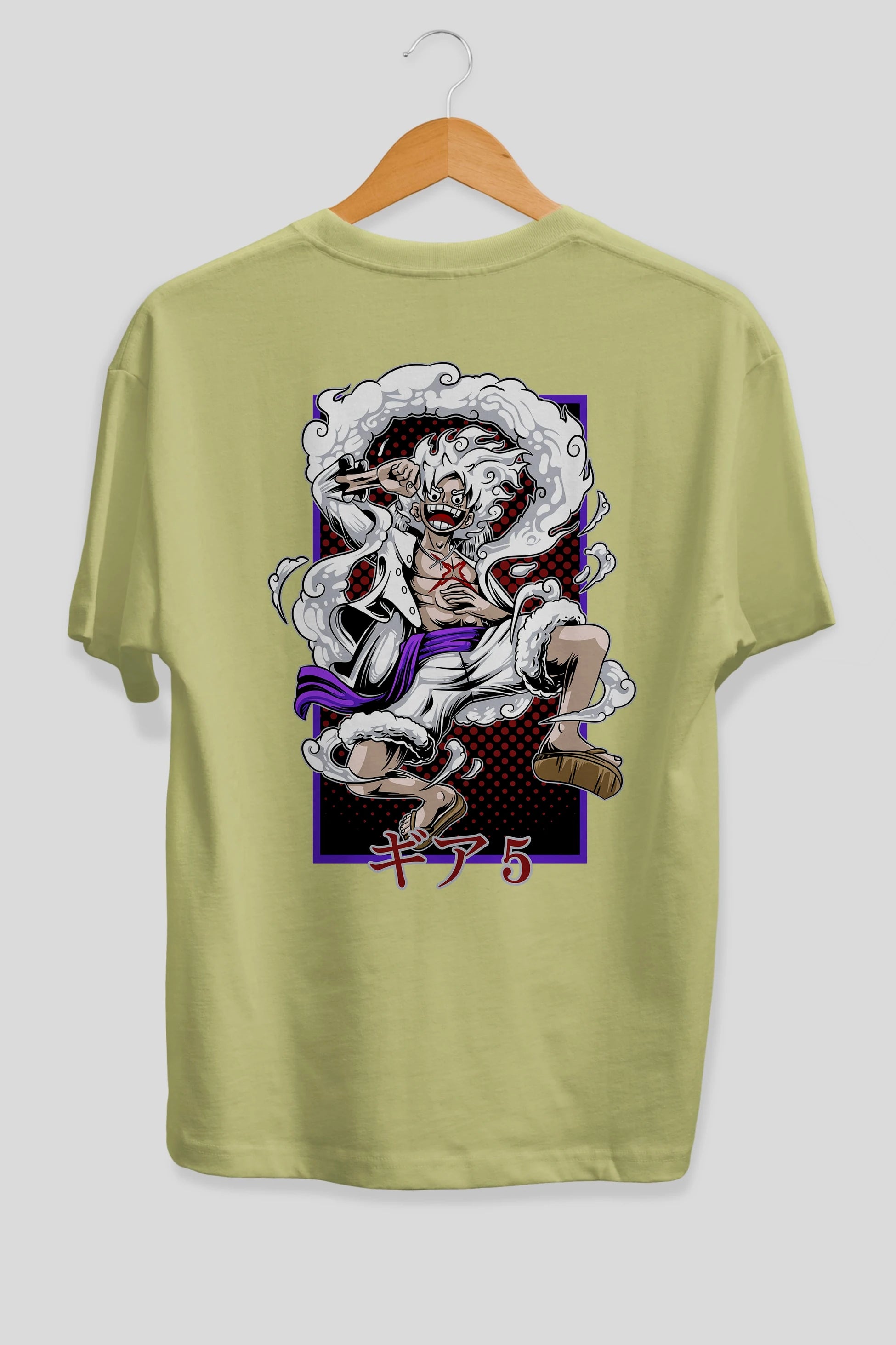 LUFFY GEAR 5 RECUADRO Anime Arka Baskılı Oversize t-shirt Erkek Kadın Unisex