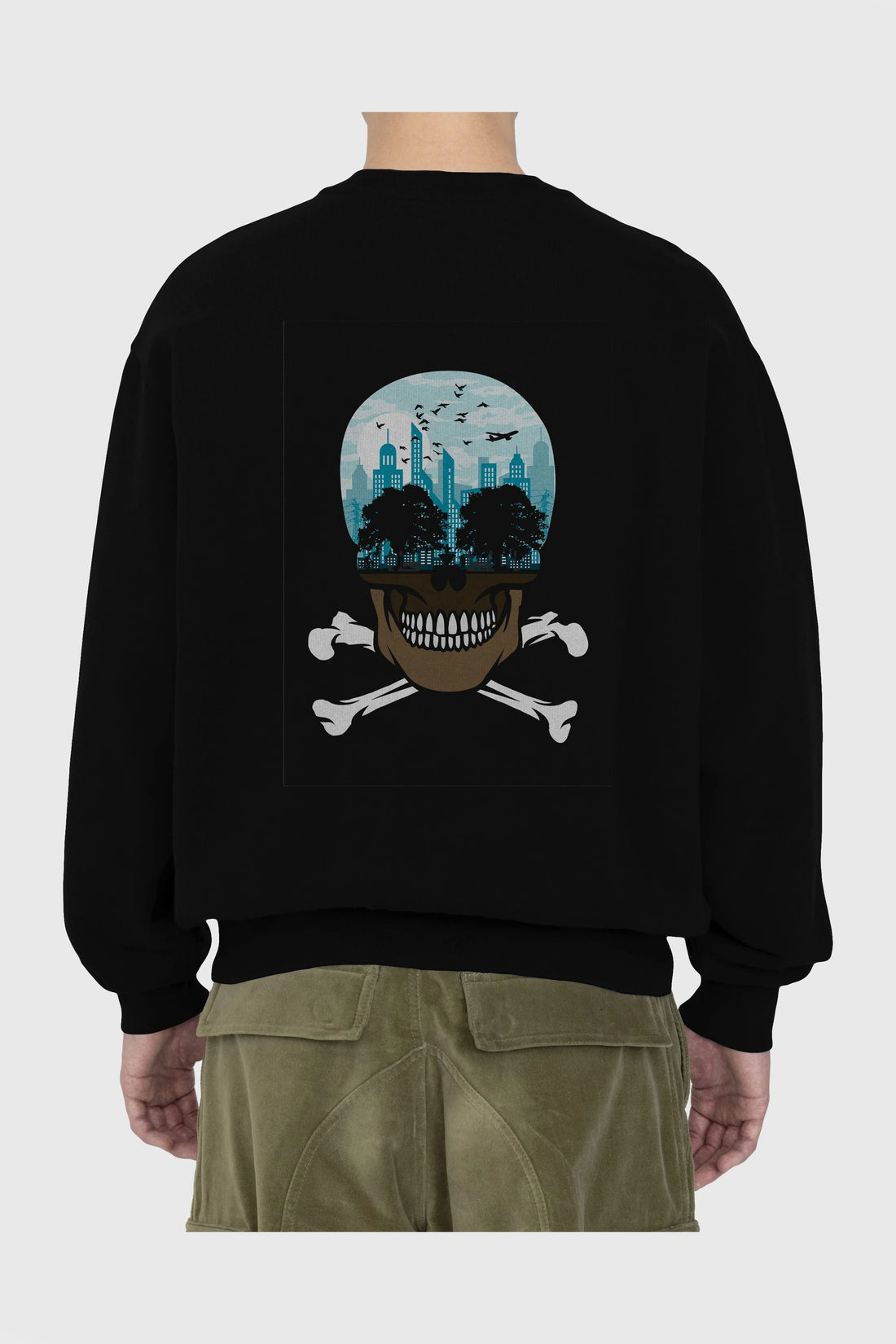 Death City Arka Baskılı Oversize Sweatshirt Erkek Kadın Unisex