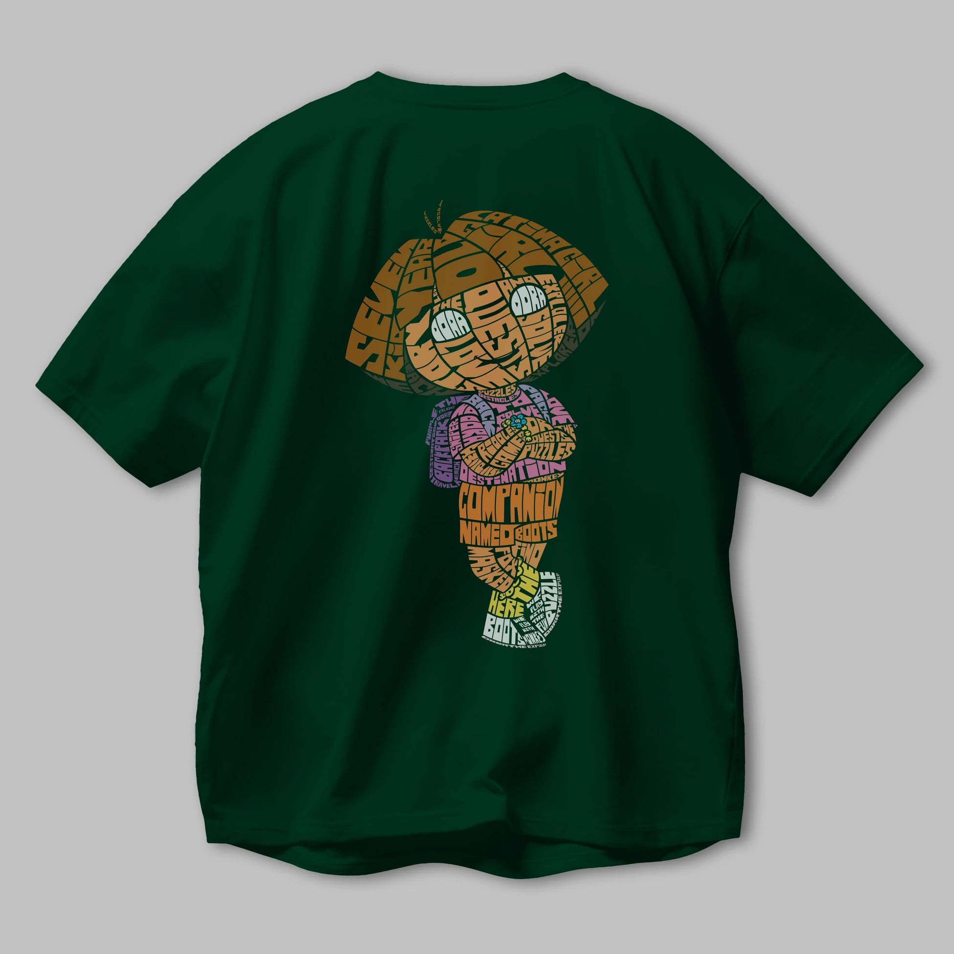 Dora Arka Baskılı Oversize t-shirt %100 pamuk Erkek Kadın Unisex