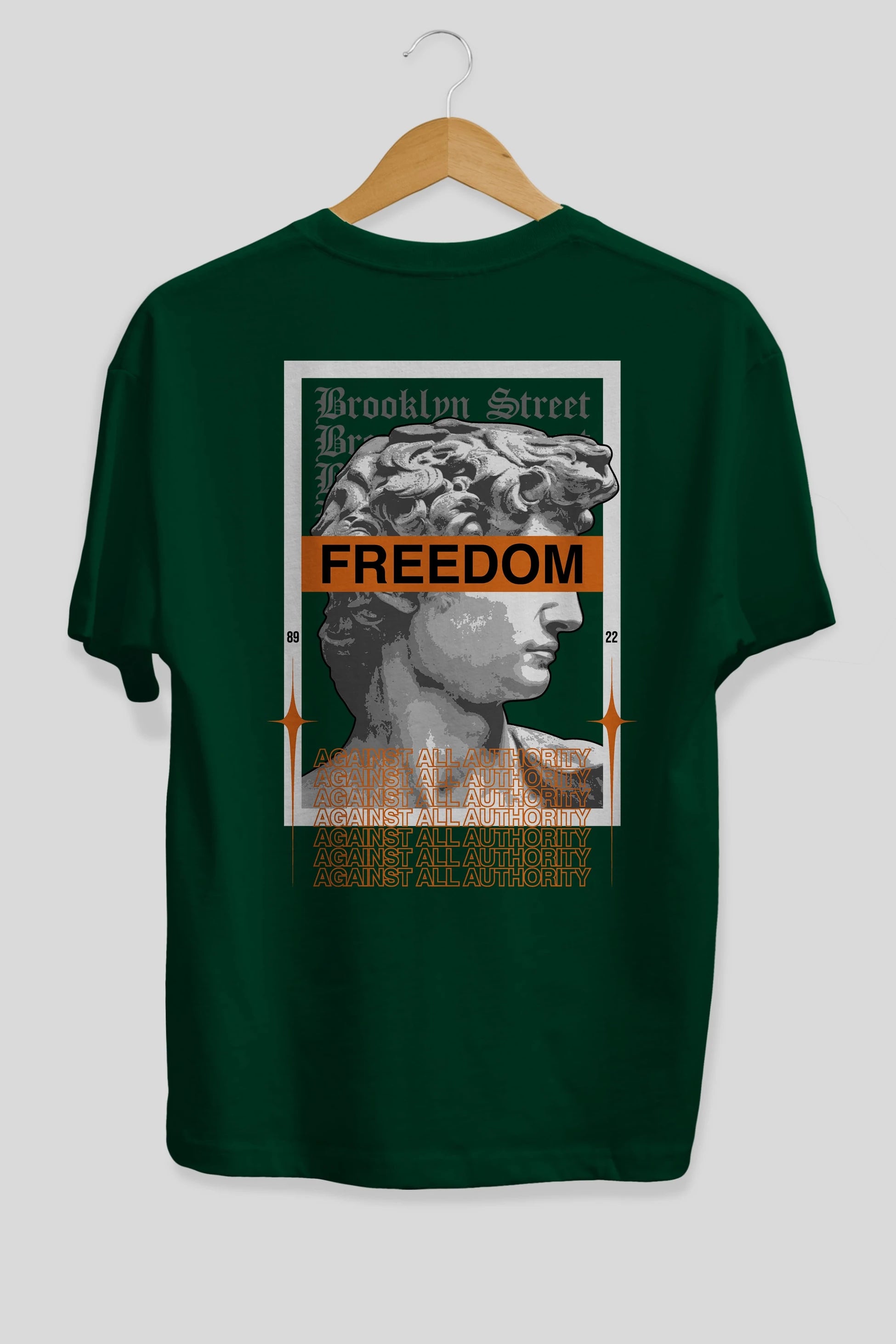 Brooklyn Street Arka Baskılı Oversize t-shirt Erkek Kadın Unisex