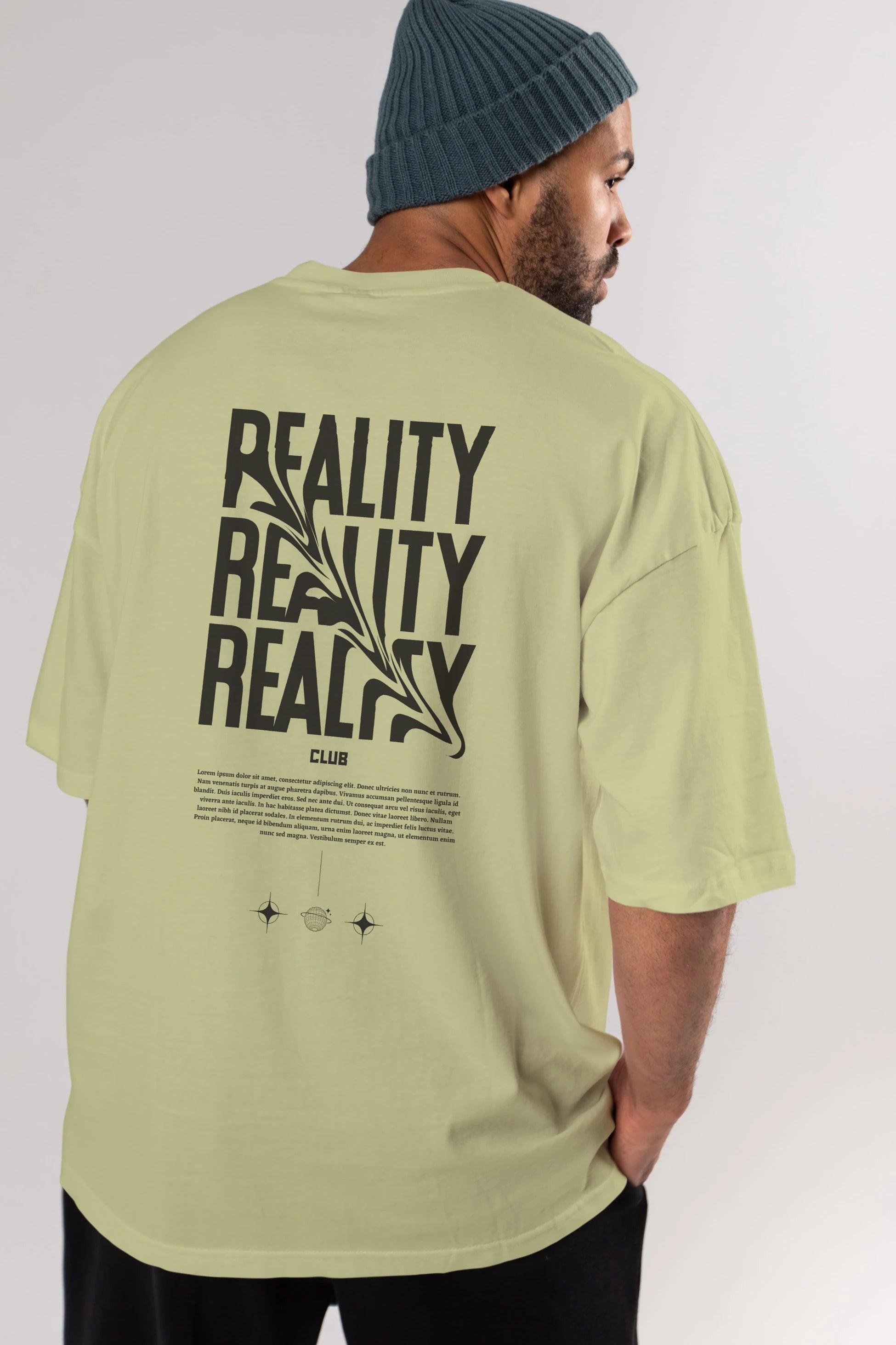 Reality Yazılı Arka Baskılı Oversize t-shirt Erkek Kadın Unisex
