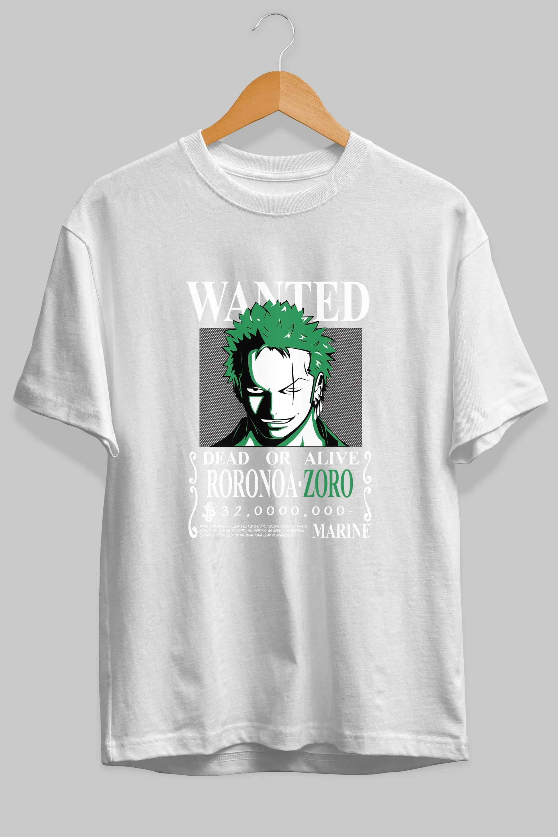 Roronoa Zoro Anime Ön Baskılı Oversize t-shirt Erkek Kadın Unisex
