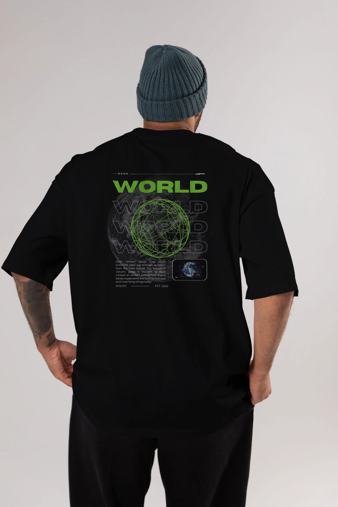 World Streetwear Arka Baskılı Oversize t-shirt Erkek Kadın Unisex