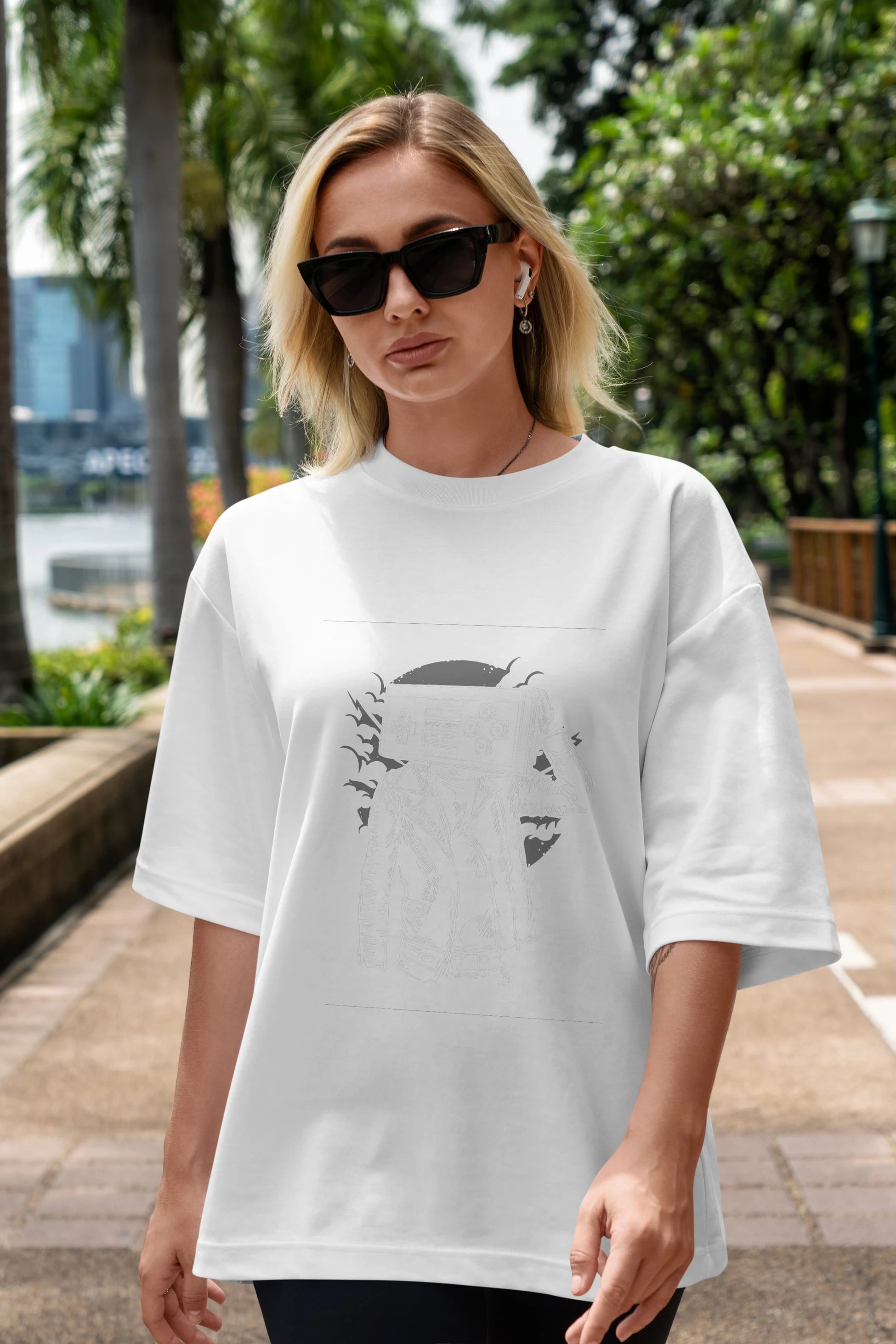 Street Gamers Ön Baskılı Oversize t-shirt Erkek Kadın Unisex %100 Pamuk tişort