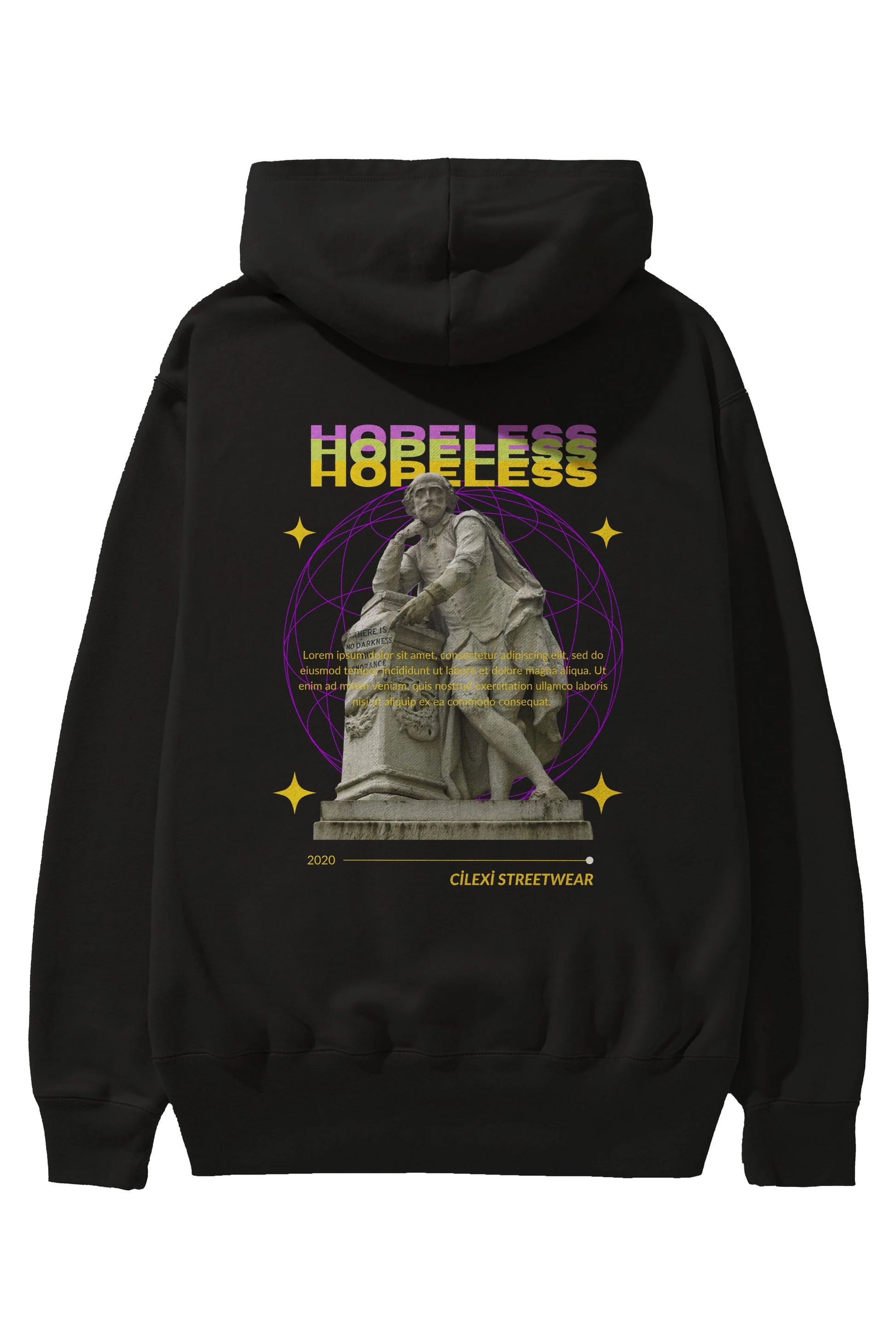 Hopeless Arka Baskılı Oversize Hoodie Kapüşonlu Sweatshirt Erkek Kadın Unisex